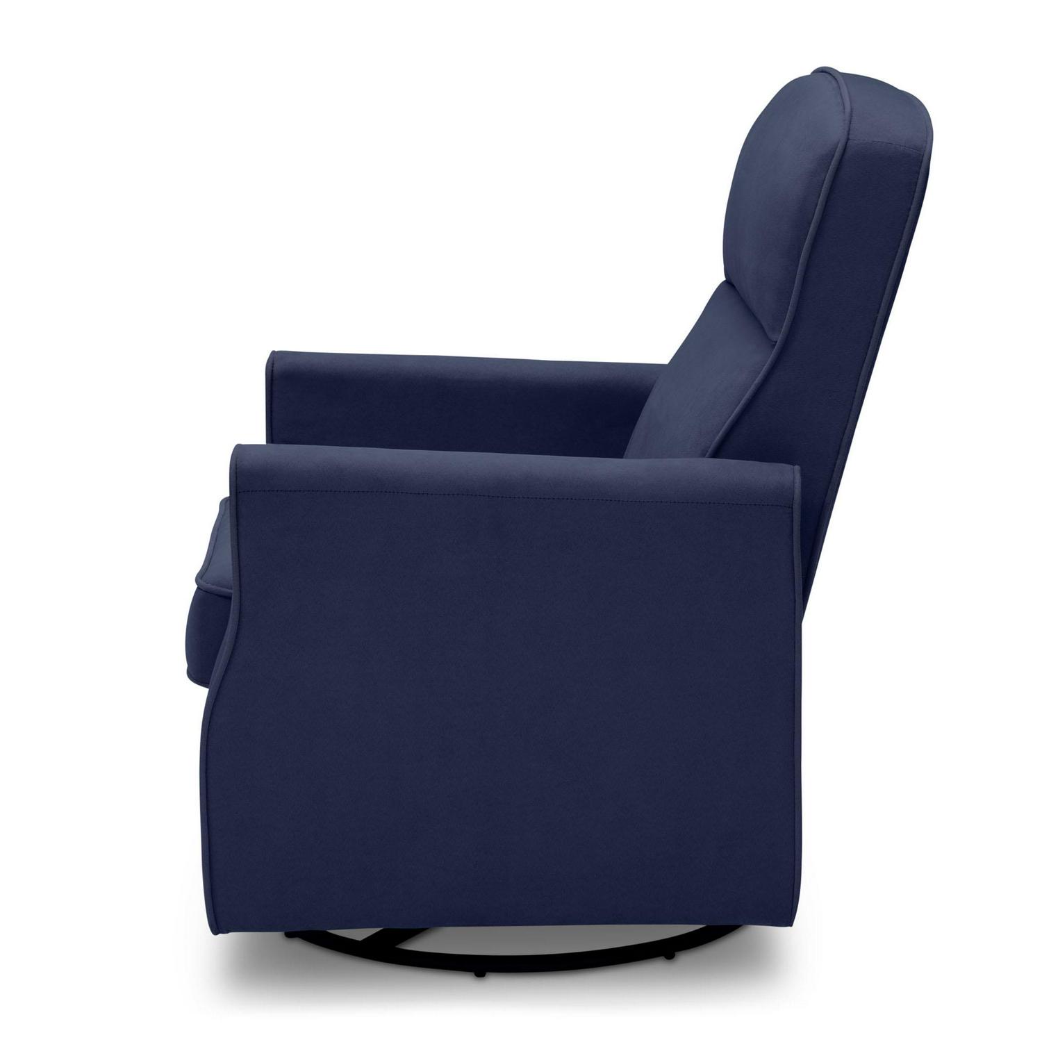 Delta Children Clair Slim Nursery Glider Swivel Rocker Chair, Navy - Image 3