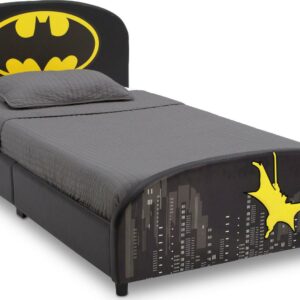 Delta Children DC Comics Batman Upholstered Twin Bed, Black