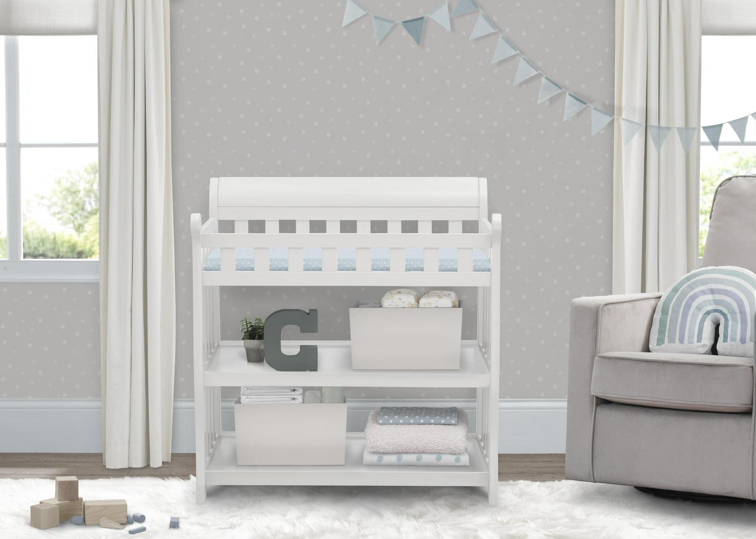 Delta Children Eclipse Changing Table with Pad, White - Image 3