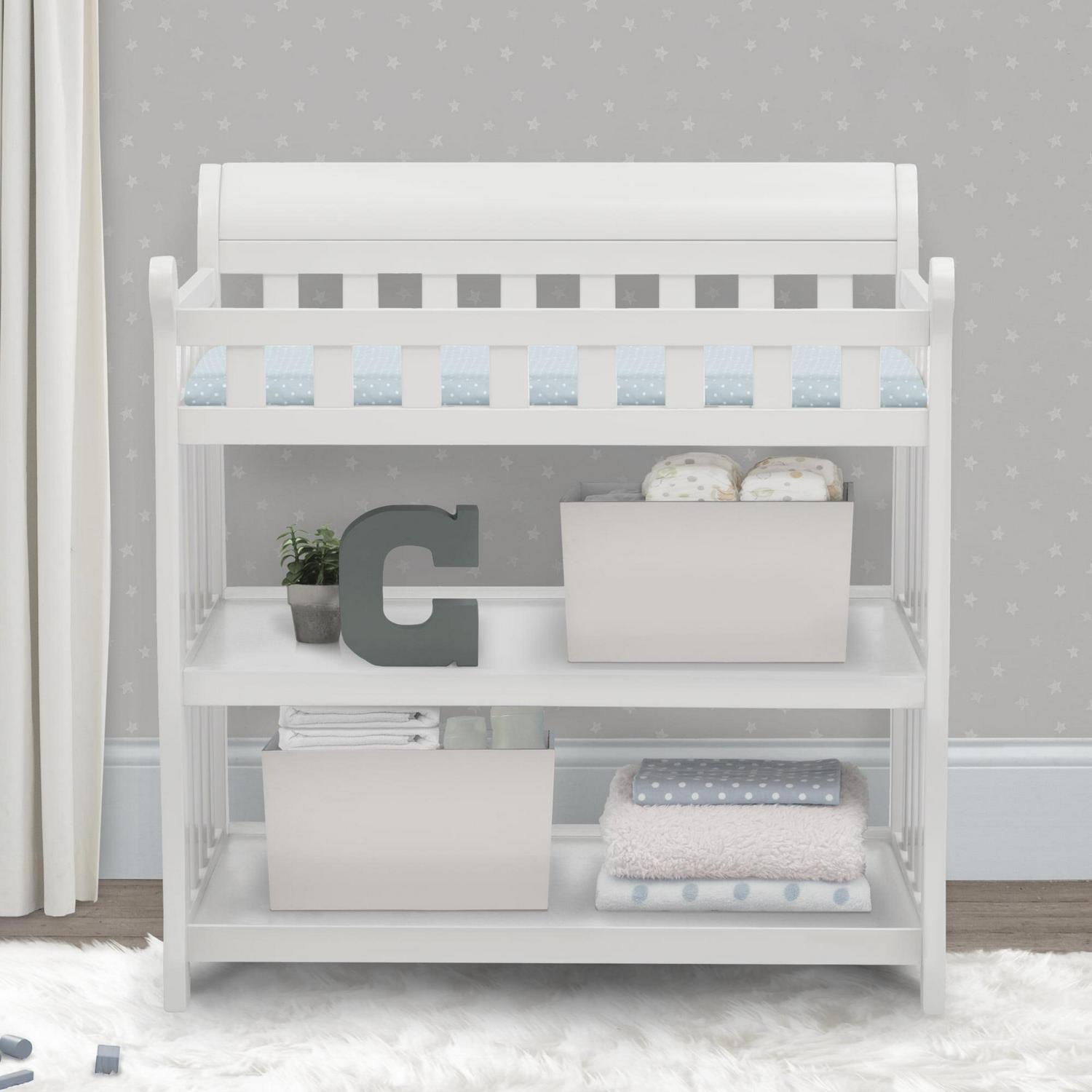 Delta Children Eclipse Changing Table with Pad, White - Image 4