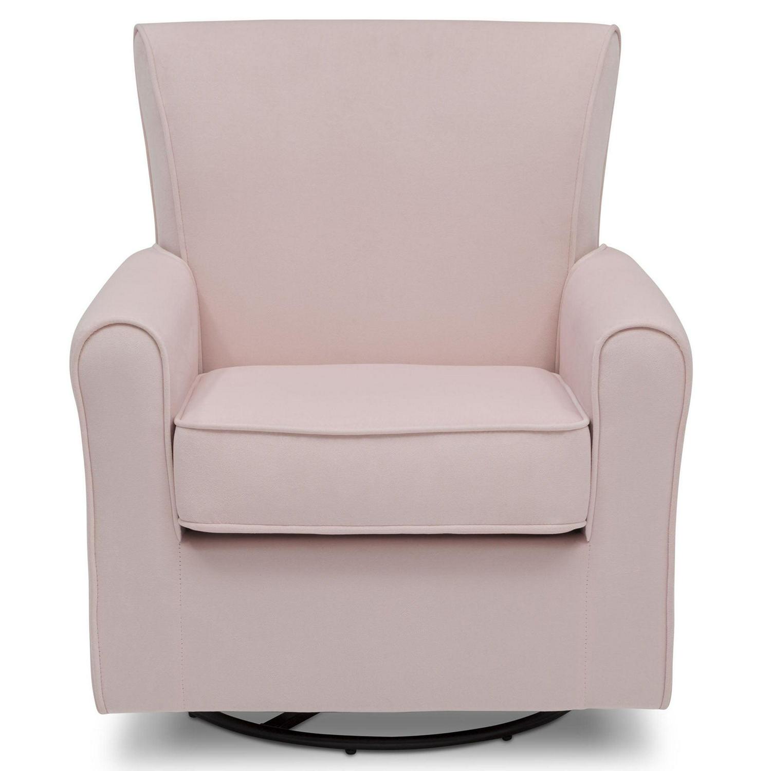 Delta Children Elena Glider Swivel Rocker Chair, Blush Velvet - Image 8