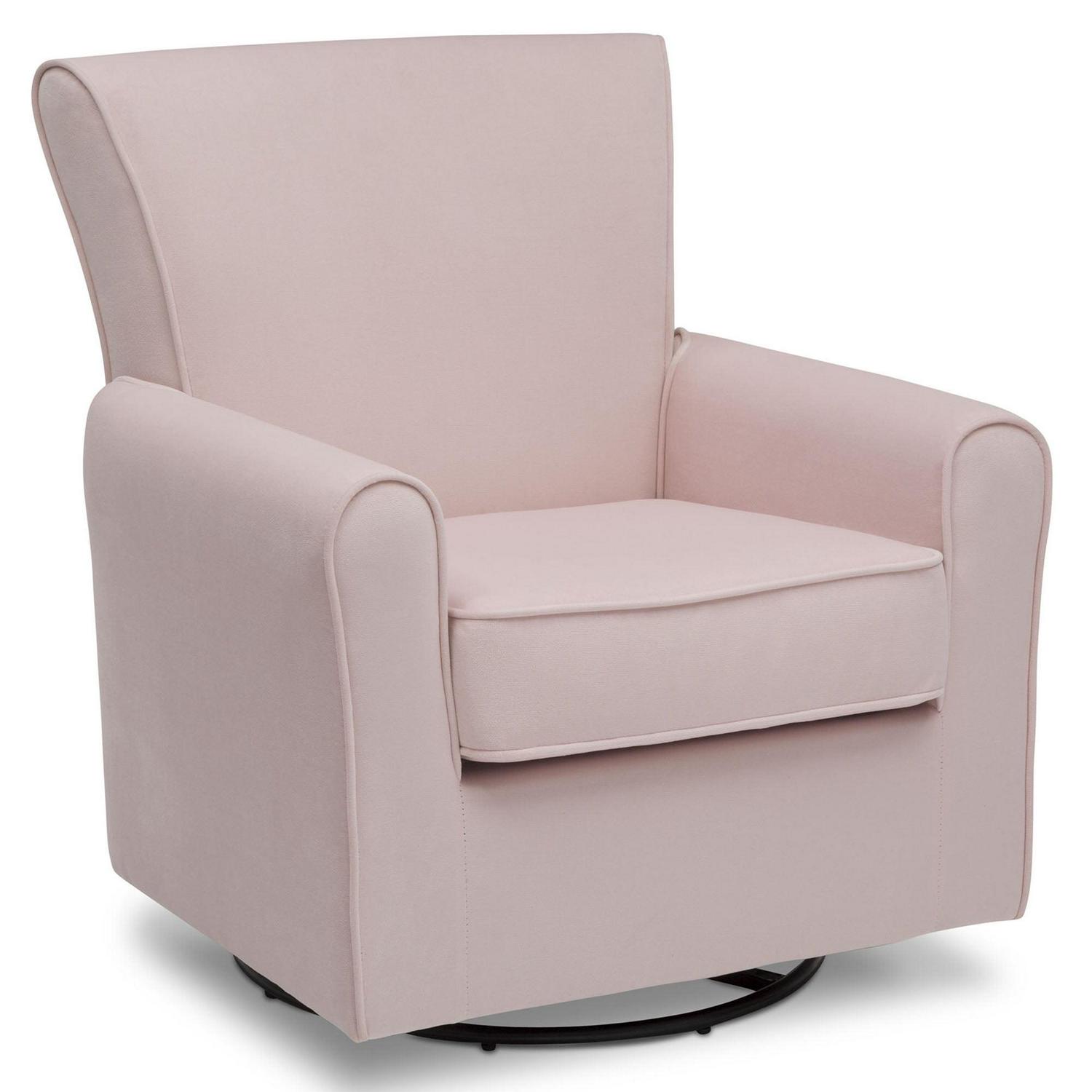 Delta Children Elena Glider Swivel Rocker Chair, Blush Velvet - Image 9
