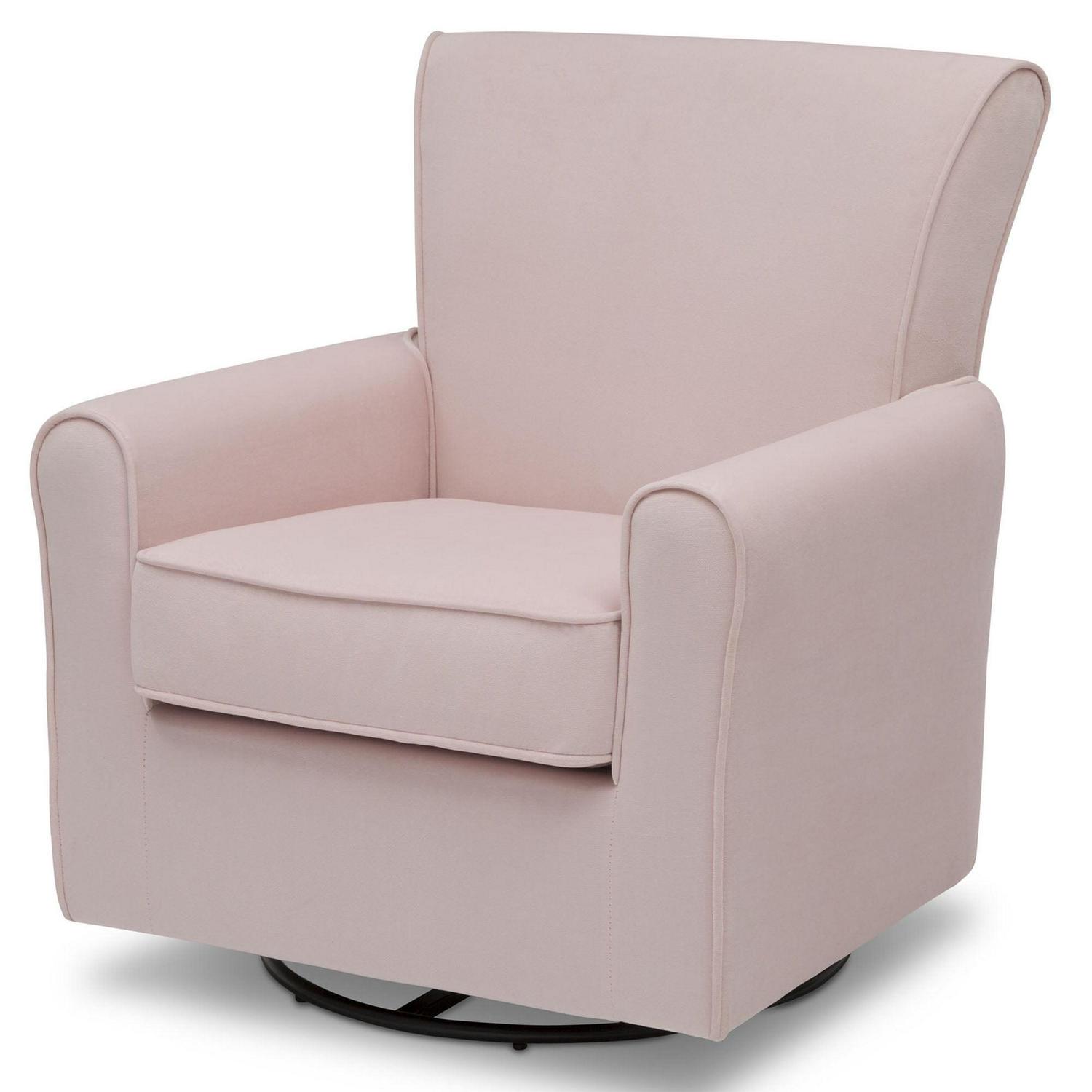 Delta Children Elena Glider Swivel Rocker Chair, Blush Velvet - Image 10