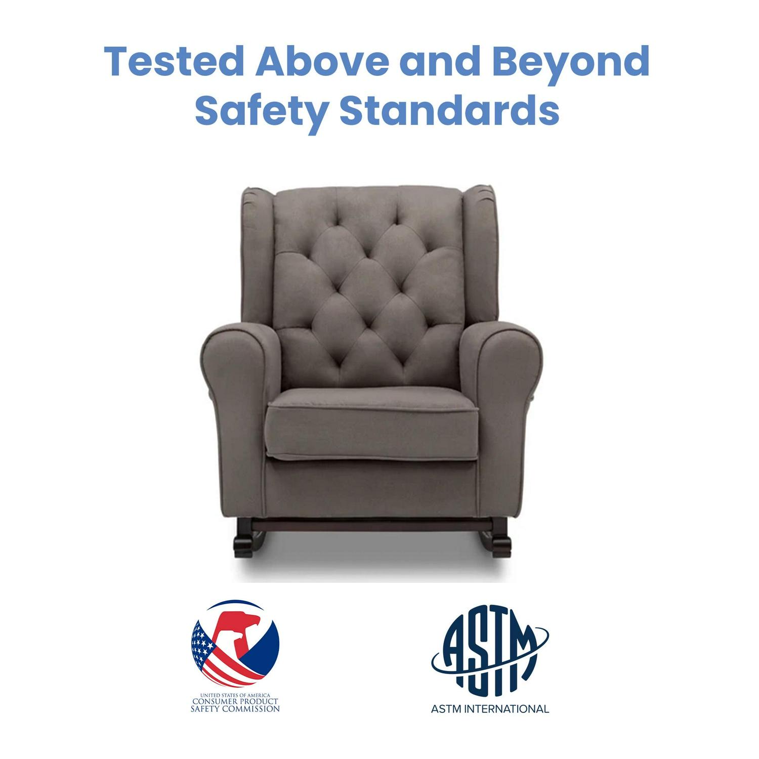 Delta Children Emma Nursery Rocking Chair, Graphite - Image 8