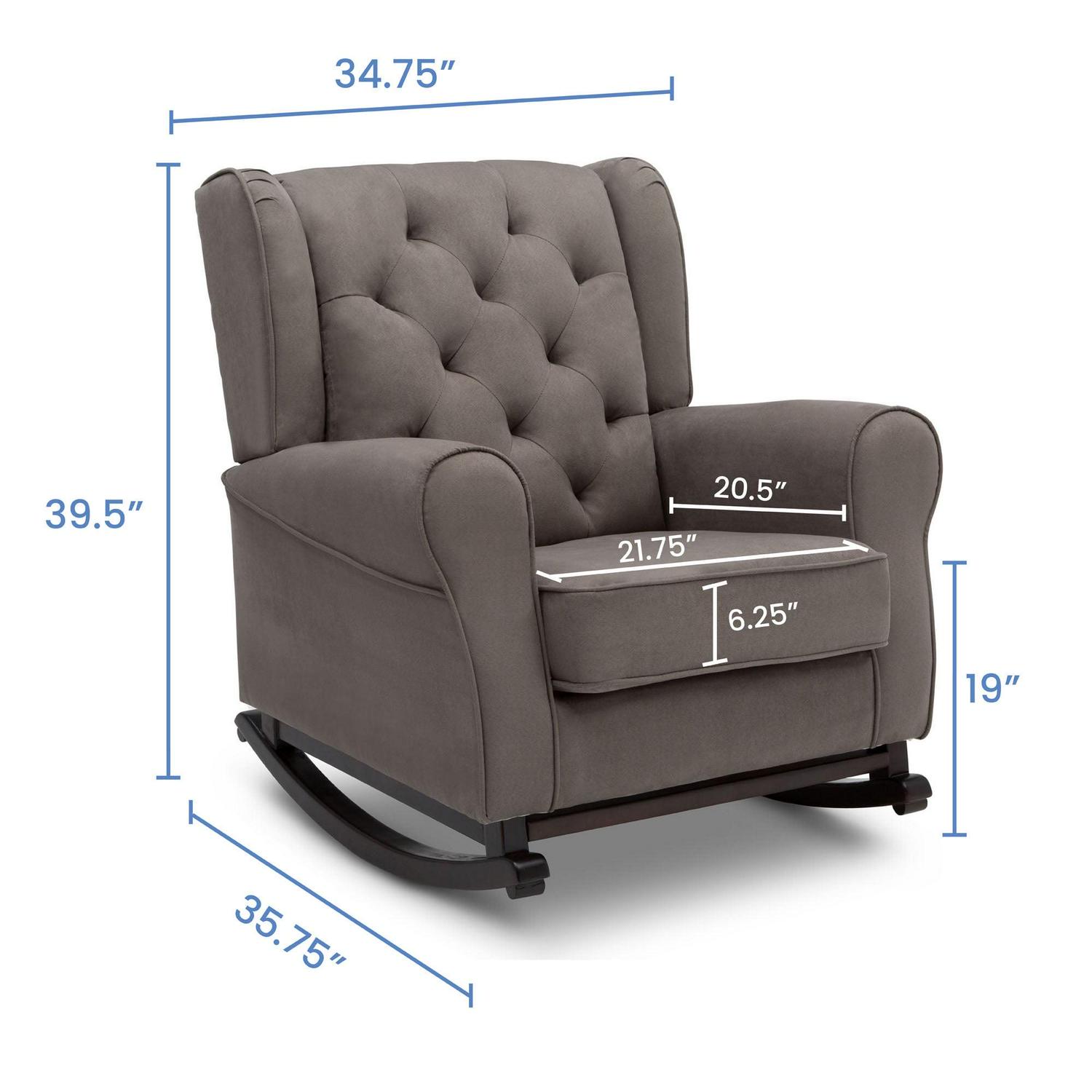Delta Children Emma Nursery Rocking Chair, Graphite - Image 2
