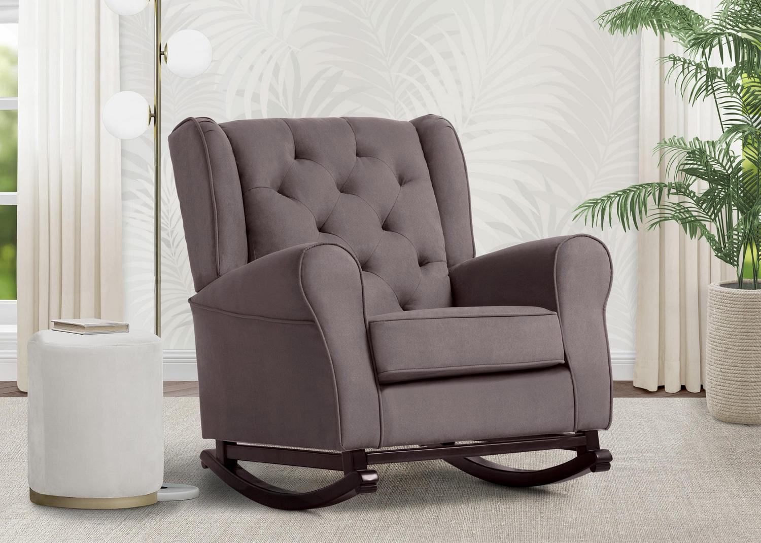 Delta Children Emma Nursery Rocking Chair, Graphite - Image 6