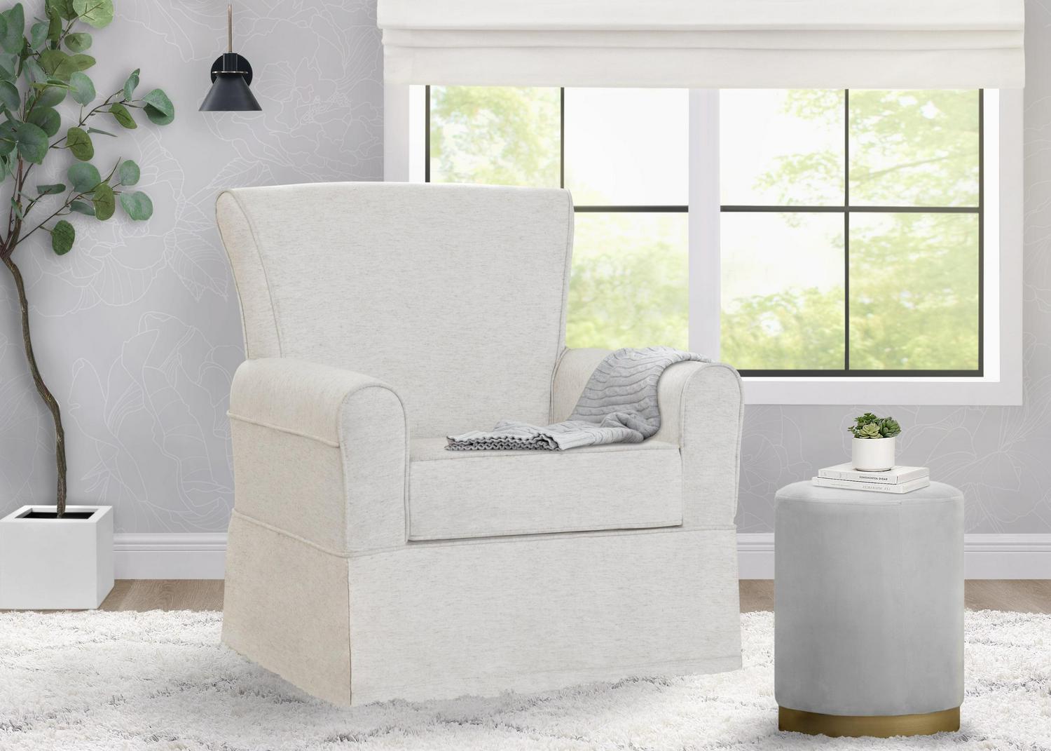 Delta Children Epic Nursery Glider Swivel Rocker Chair, Sand - Image 3