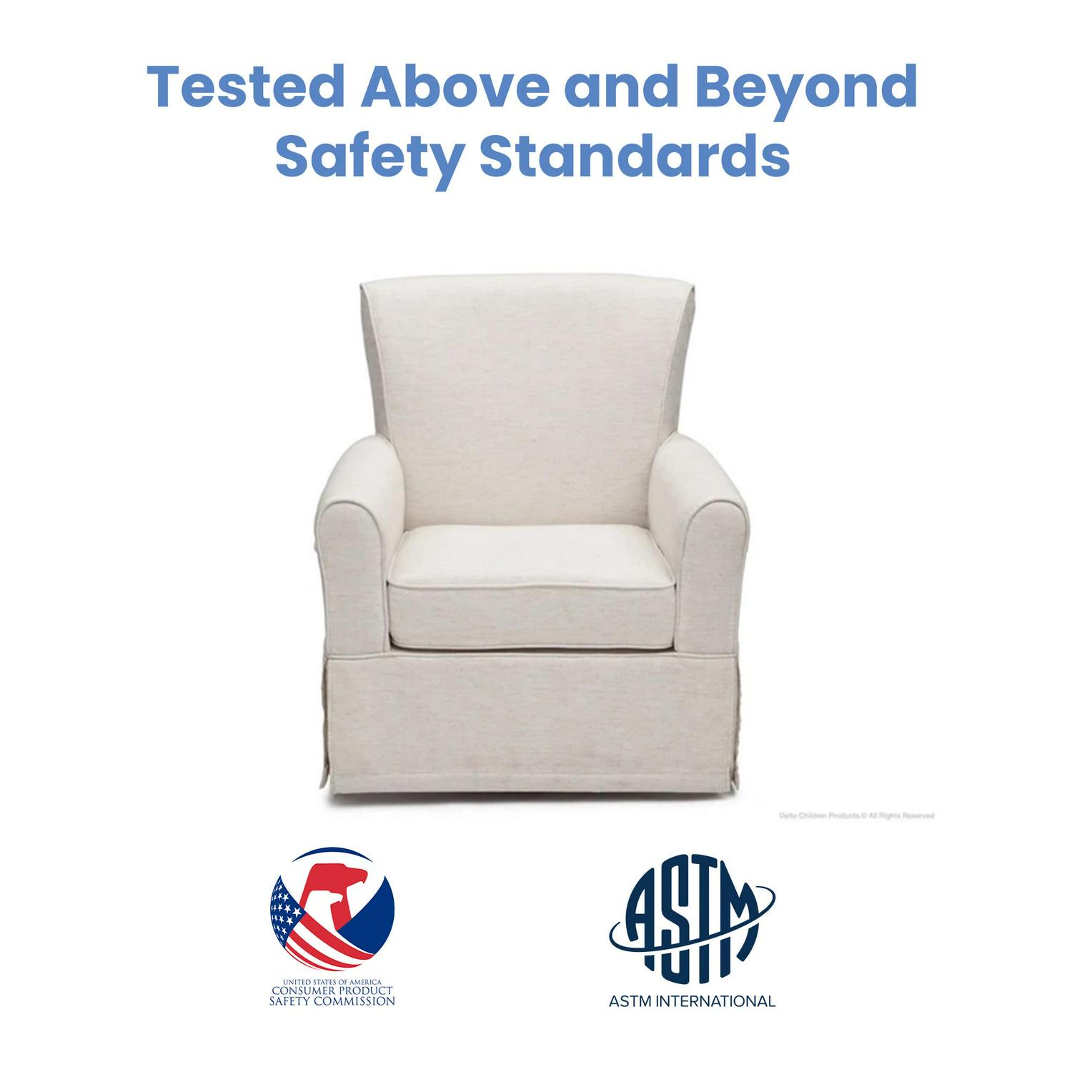 Delta Children Epic Nursery Glider Swivel Rocker Chair, Sand - Image 5