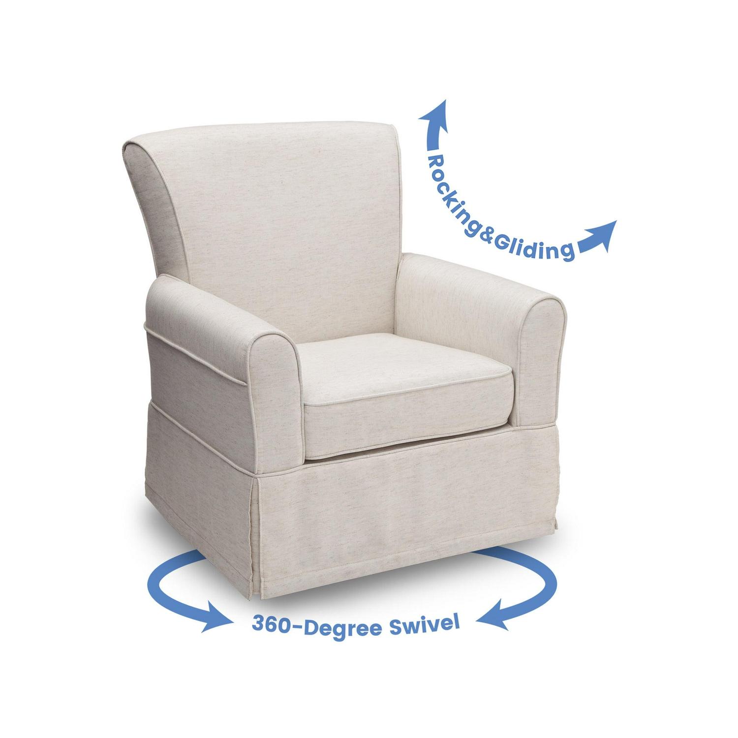 Delta Children Epic Nursery Glider Swivel Rocker Chair, Sand - Image 4