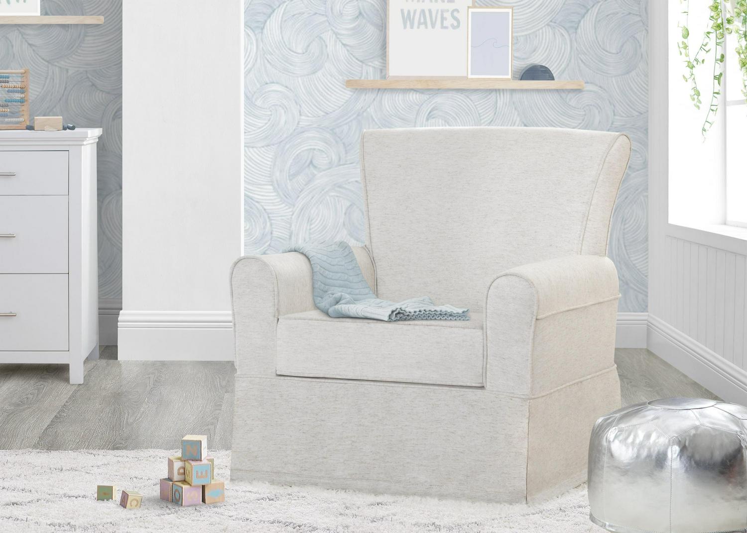 Delta Children Epic Nursery Glider Swivel Rocker Chair, Sand - Image 2