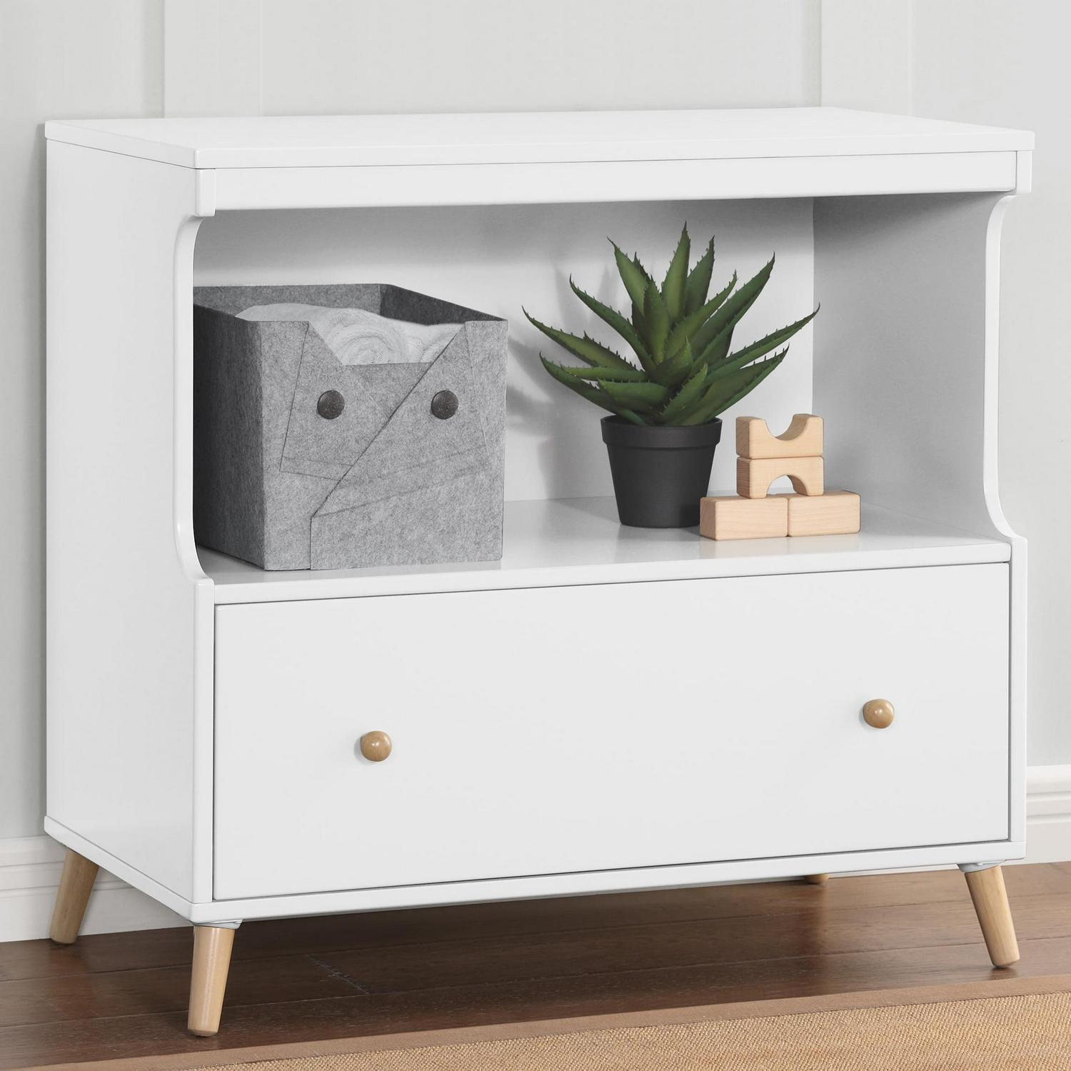 Delta Children Essex Convertible Changing Table with Drawer, Greenguard Gold Certified, Bianca White/Natural - Image 7