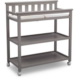 Delta Children Flat Top Changing Table with Casters, Greenguard Gold Certified, Grey