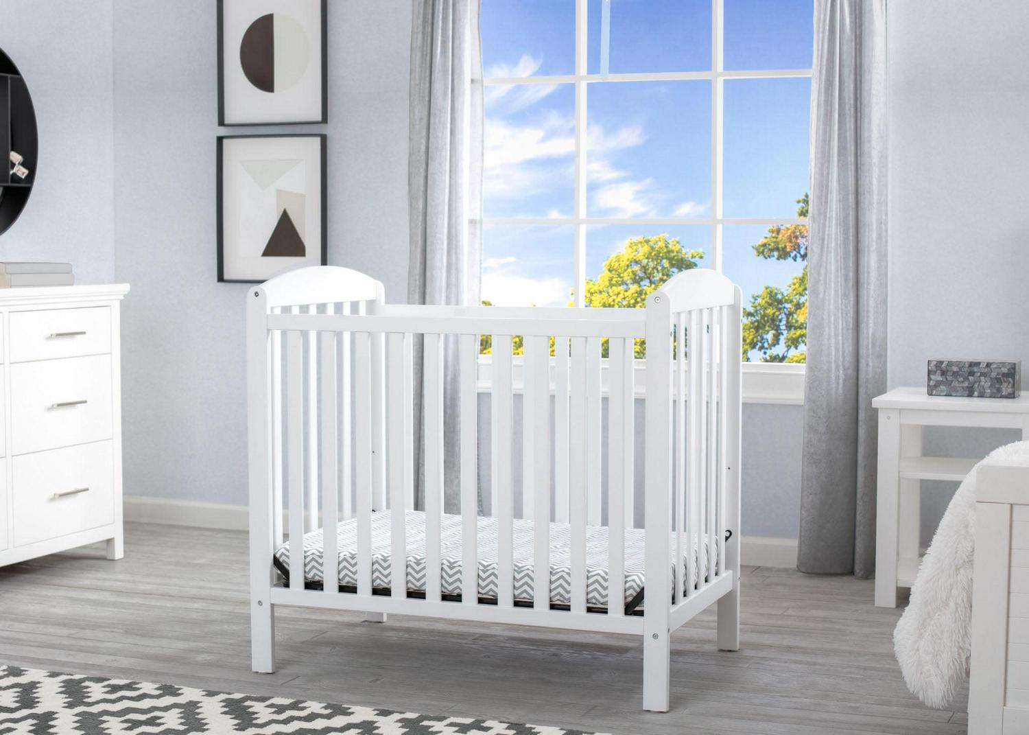 Delta Children Gateway Mini Convertible Baby Crib with 2.75-inch Mattress, Bianca White - Image 8