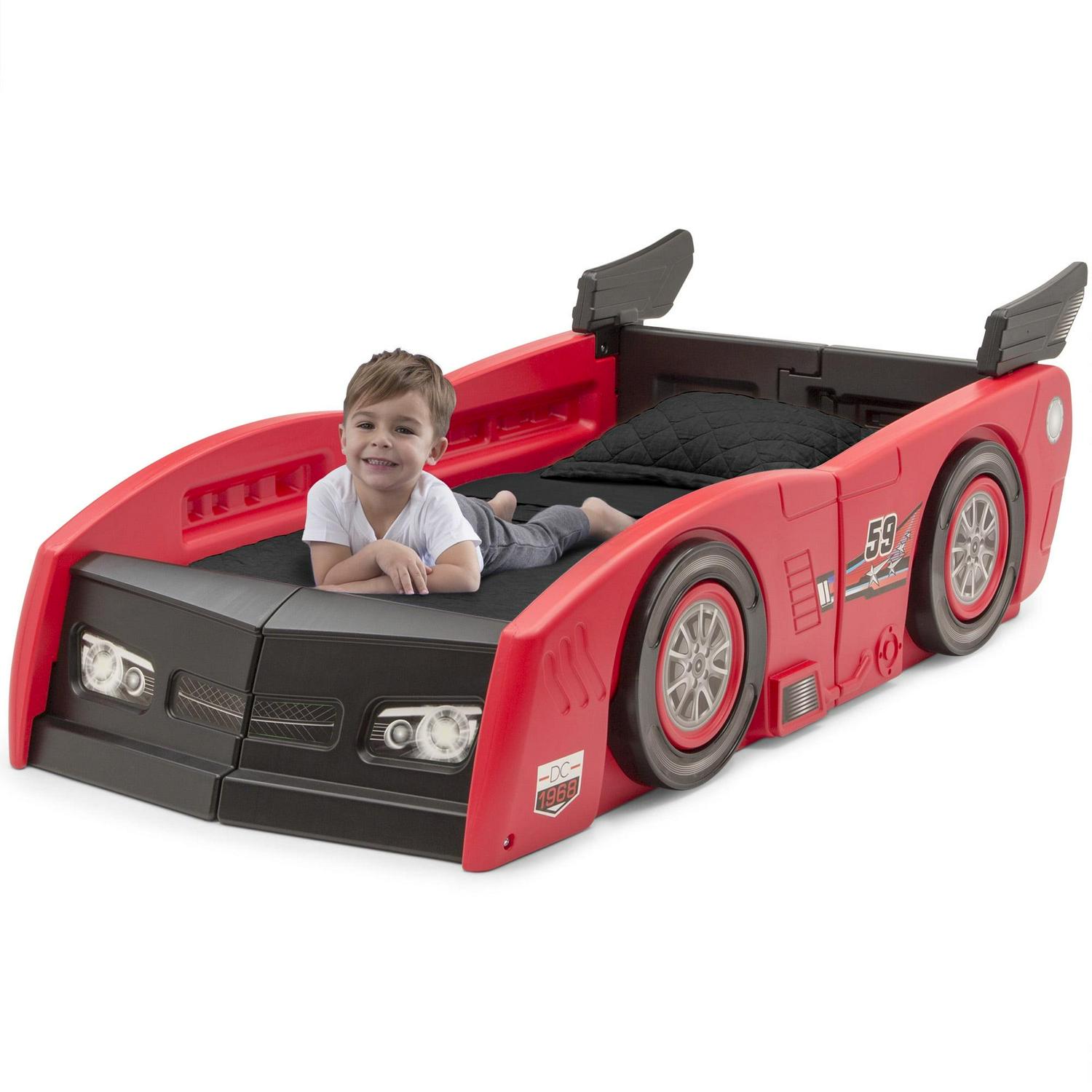 Delta Children Grand Prix Kids Plastic Toddler Bed-Twin, Red - Image 7