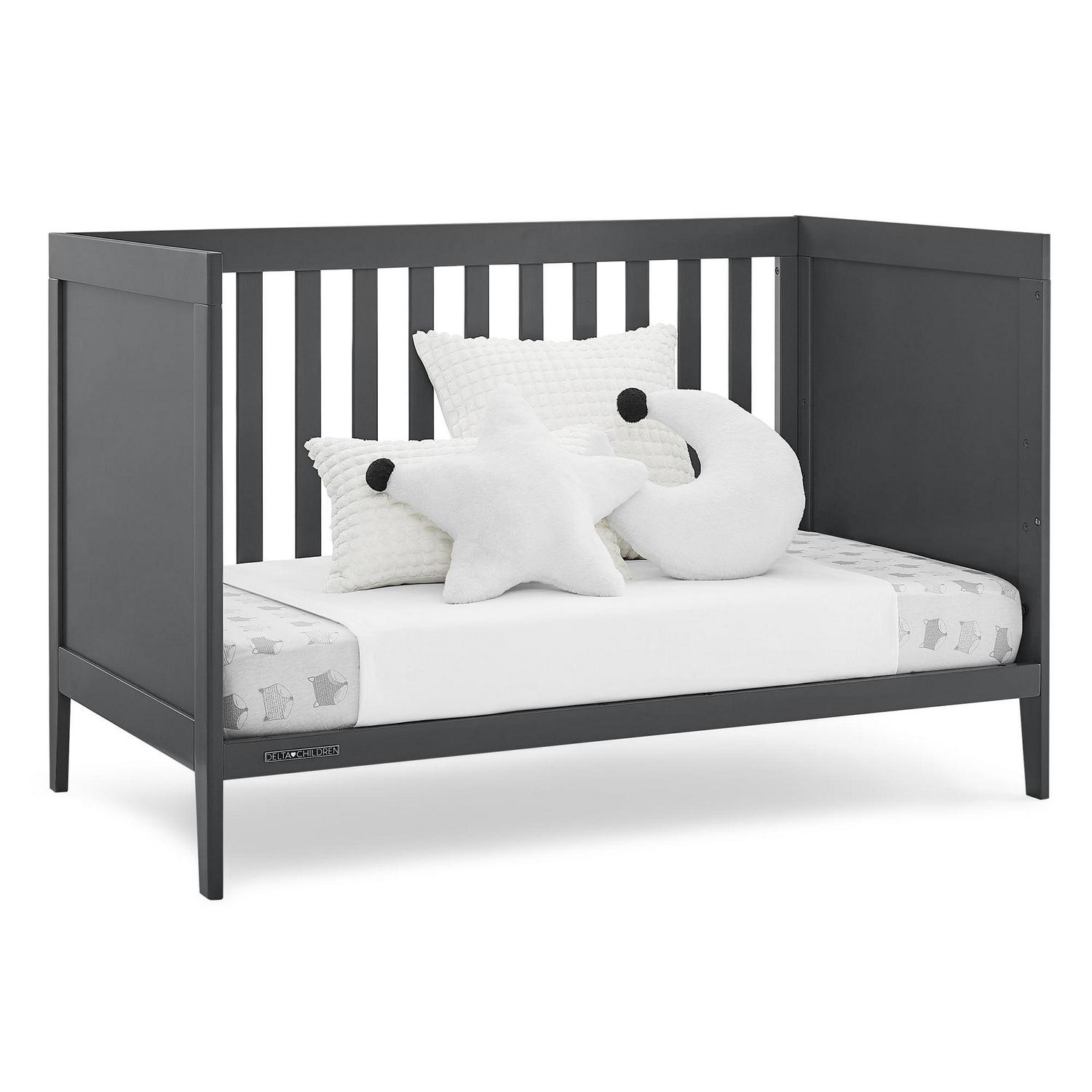 Delta Children Hayes 4-in-1 Convertible Baby Crib - Greenguard Gold Certified, Charcoal - Image 10