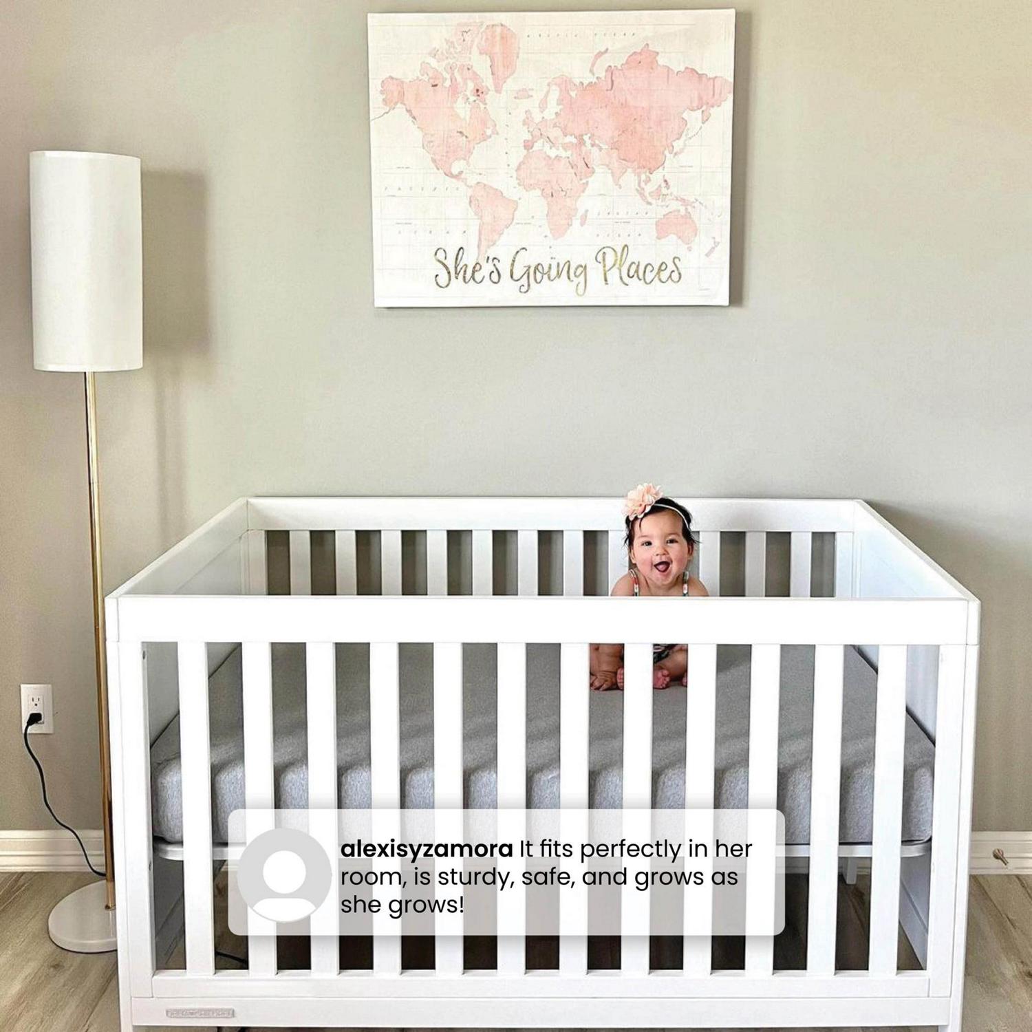 Delta Children Hayes 4-in-1 Convertible Baby Crib - Greenguard Gold Certified, Charcoal - Image 4