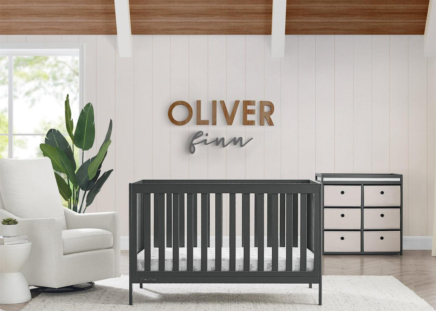 Delta Children Hayes 4-in-1 Convertible Baby Crib - Greenguard Gold Certified, Charcoal - Image 8