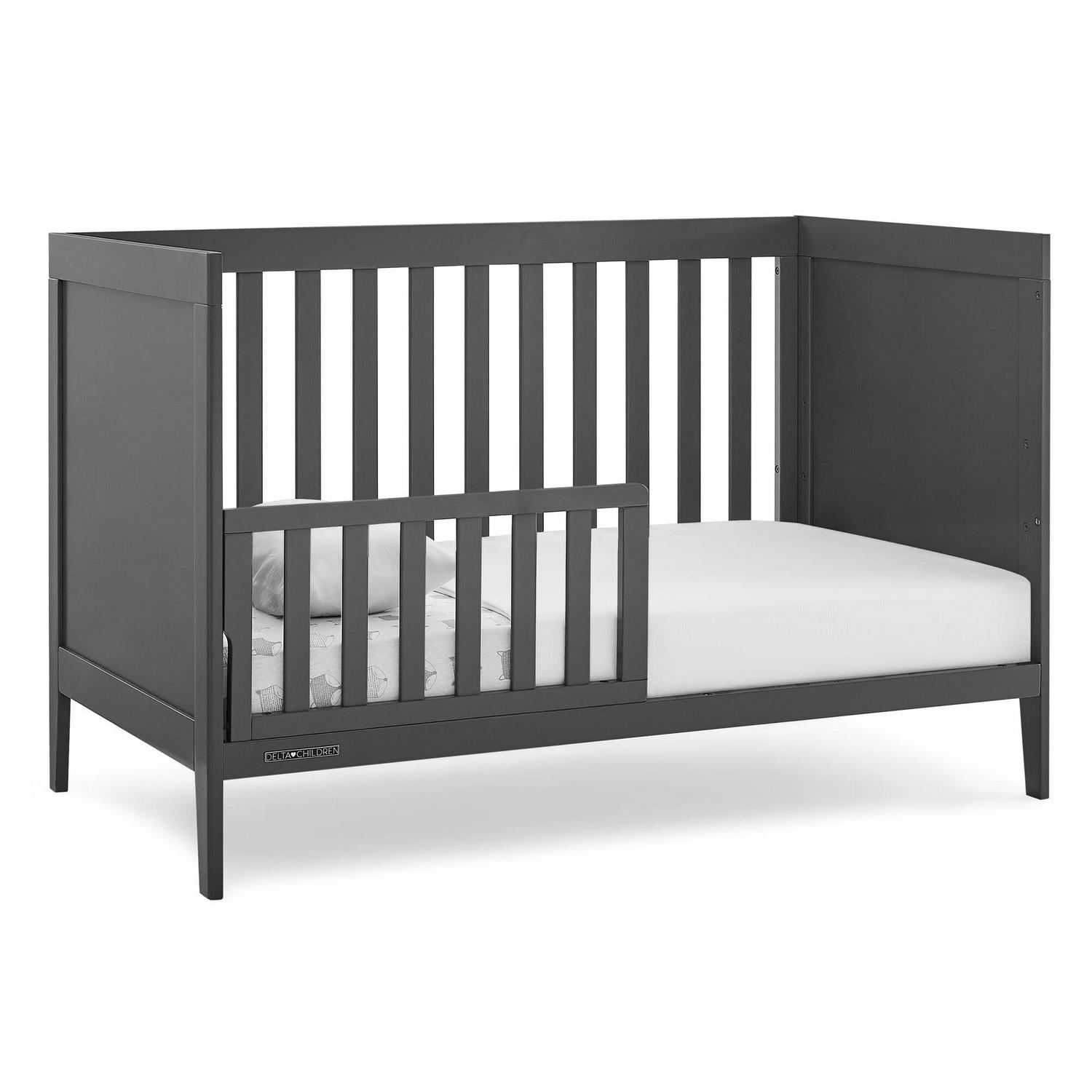 Delta Children Hayes 4-in-1 Convertible Baby Crib - Greenguard Gold Certified, Charcoal - Image 3