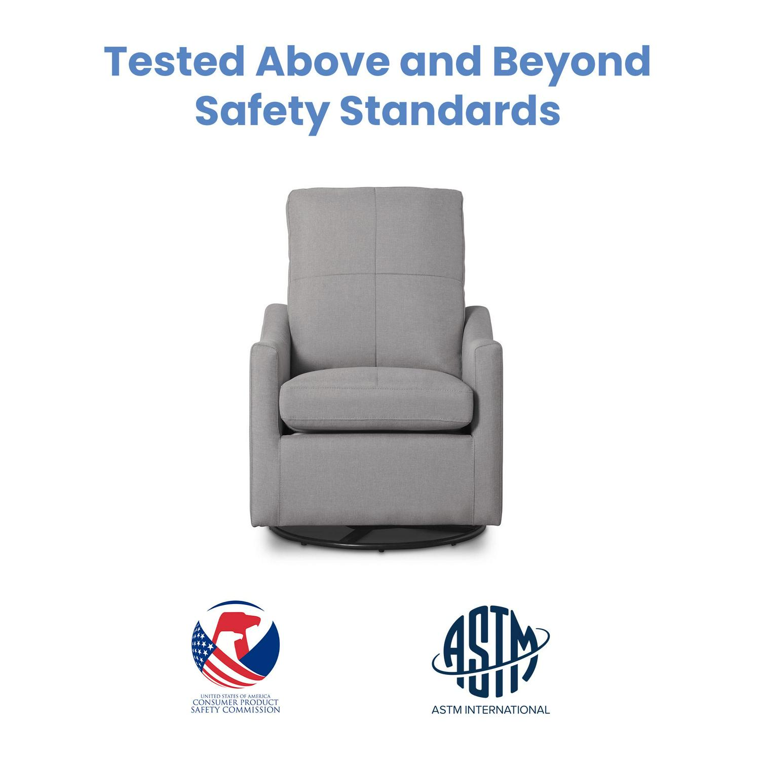 Delta Children Kenwood Slim Nursery Glider Swivel Rocker Chair, French Grey - Image 10