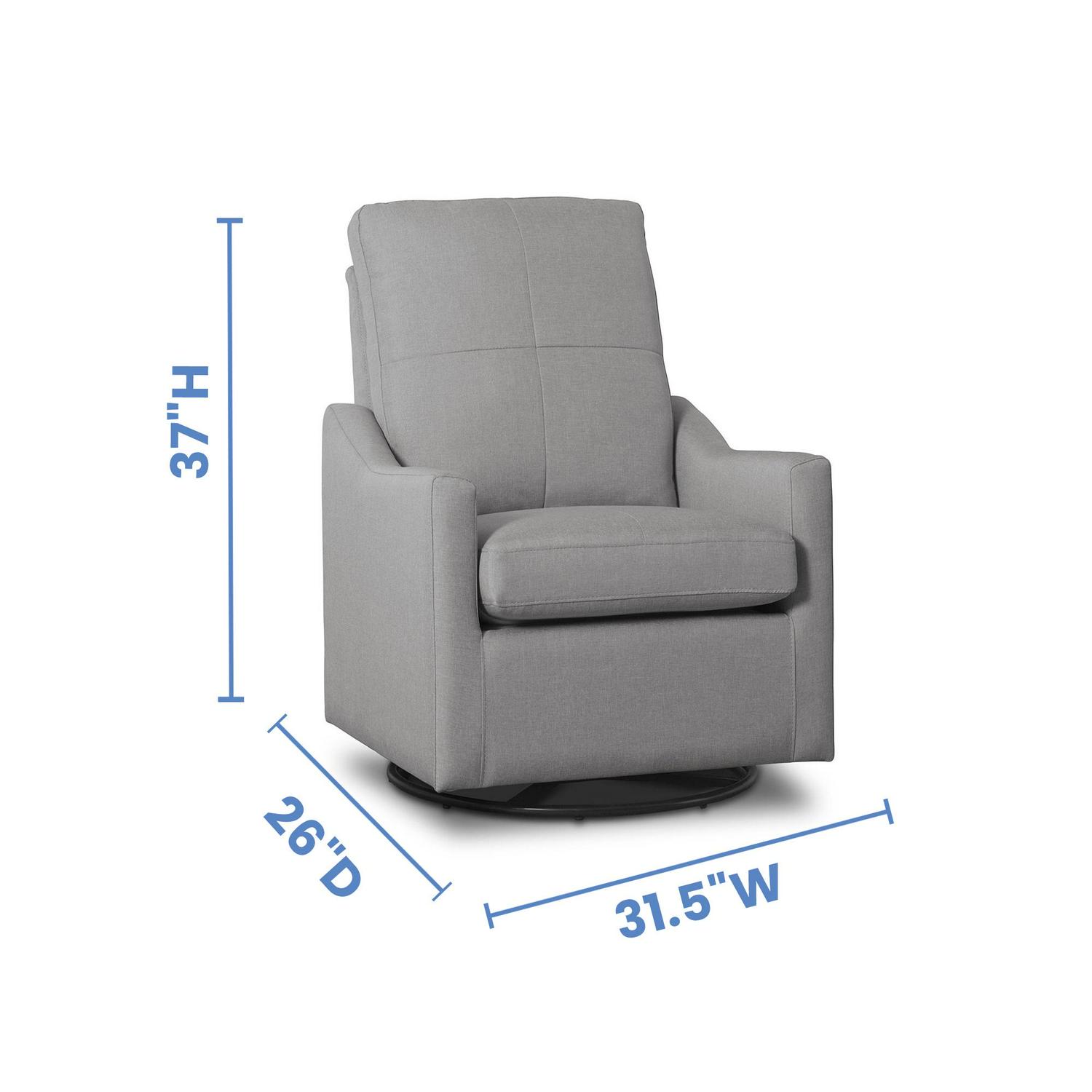 Delta Children Kenwood Slim Nursery Glider Swivel Rocker Chair, French Grey - Image 14