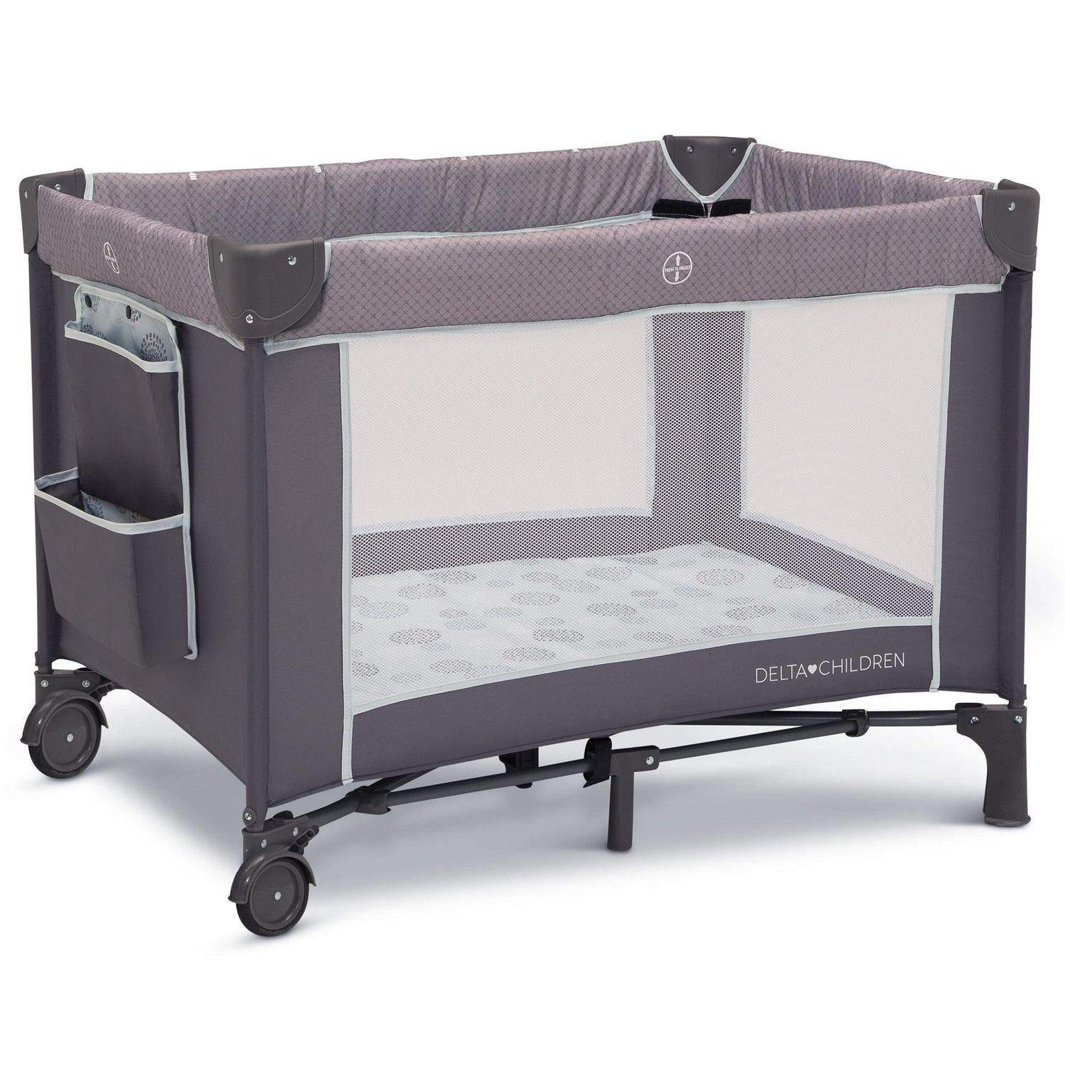 Delta Children LX Deluxe Portable Baby Play Yard With Removable Bassinet and Changing Table, Eclipse - Image 8