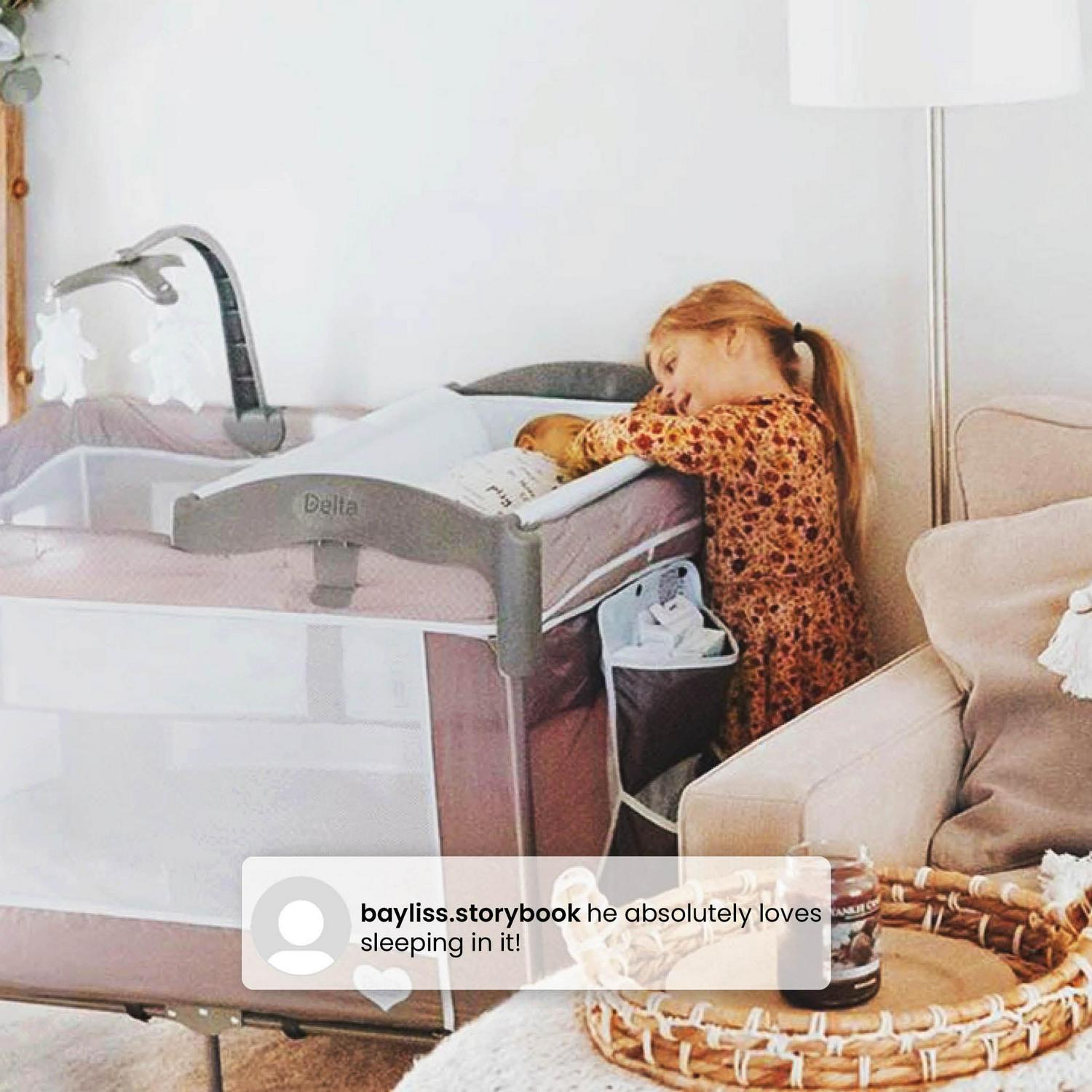 Delta Children LX Deluxe Portable Baby Play Yard With Removable Bassinet and Changing Table, Eclipse - Image 11