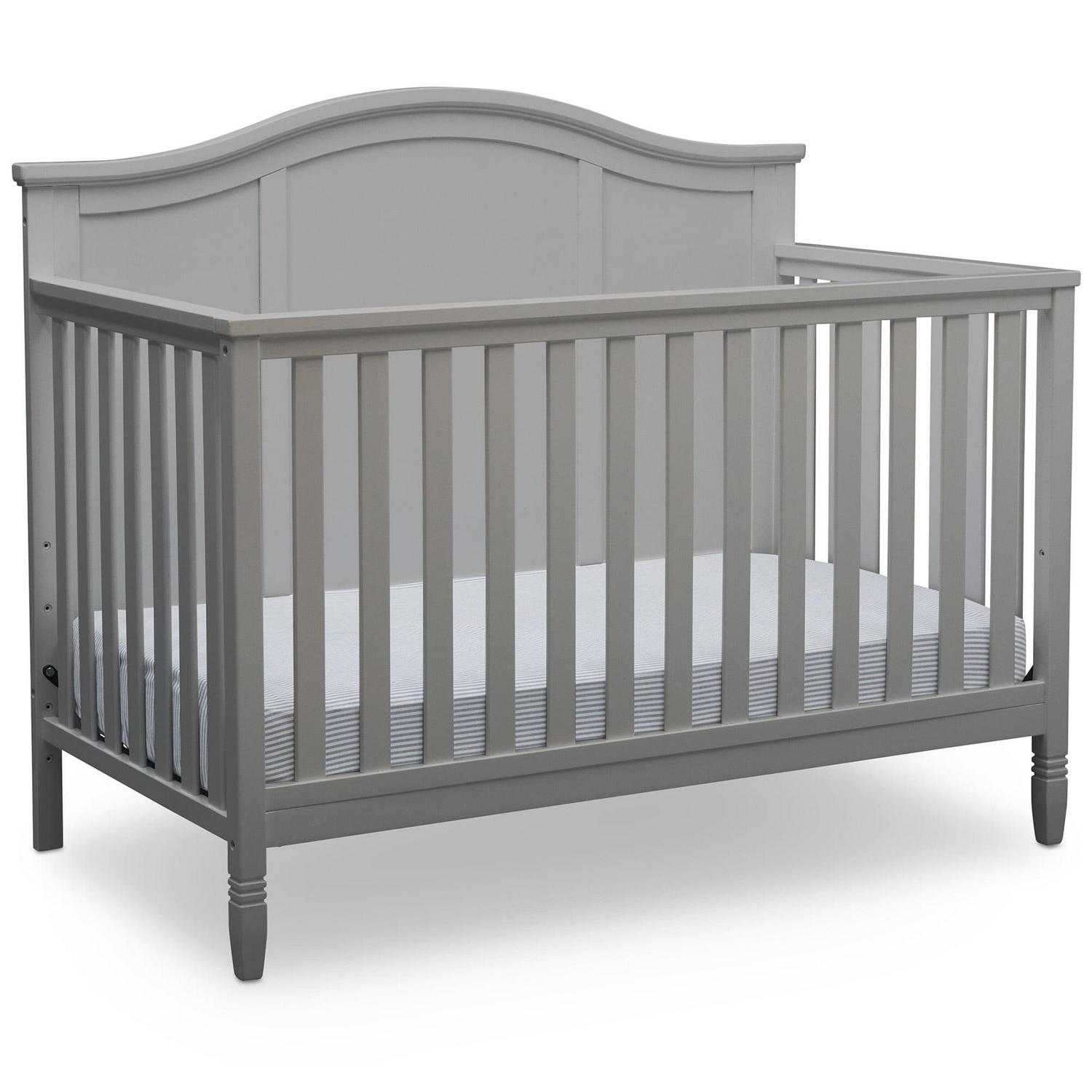 Delta Children Madrid 4-in-1 Convertible Crib with Serta Mattress Value Pack (Gray) - Image 2