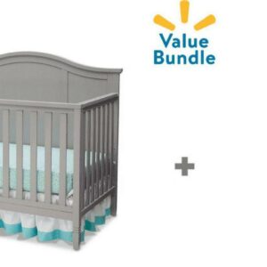 Delta Children Madrid 4-in-1 Convertible Crib with Serta Mattress Value Pack (Gray)