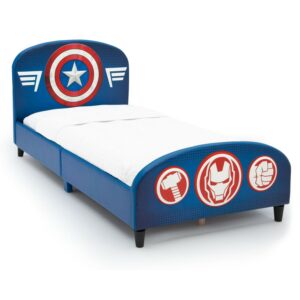 Delta Children Marvel Avengers Upholstered Twin Bed, with Thor, Iron Man, Hulk, & Captain America