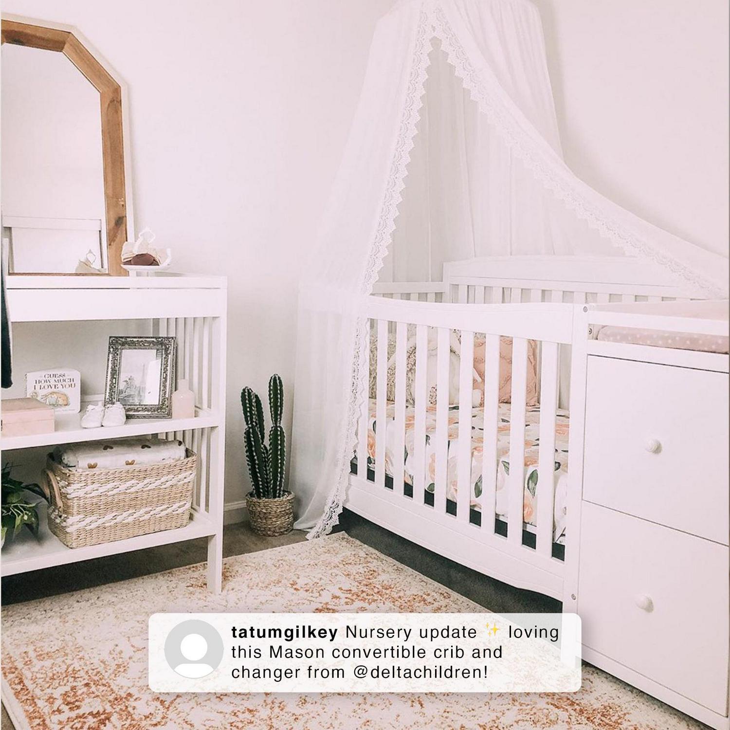 Delta Children Mason 6-in-1 Convertible Crib and Changer, Gray - Image 5