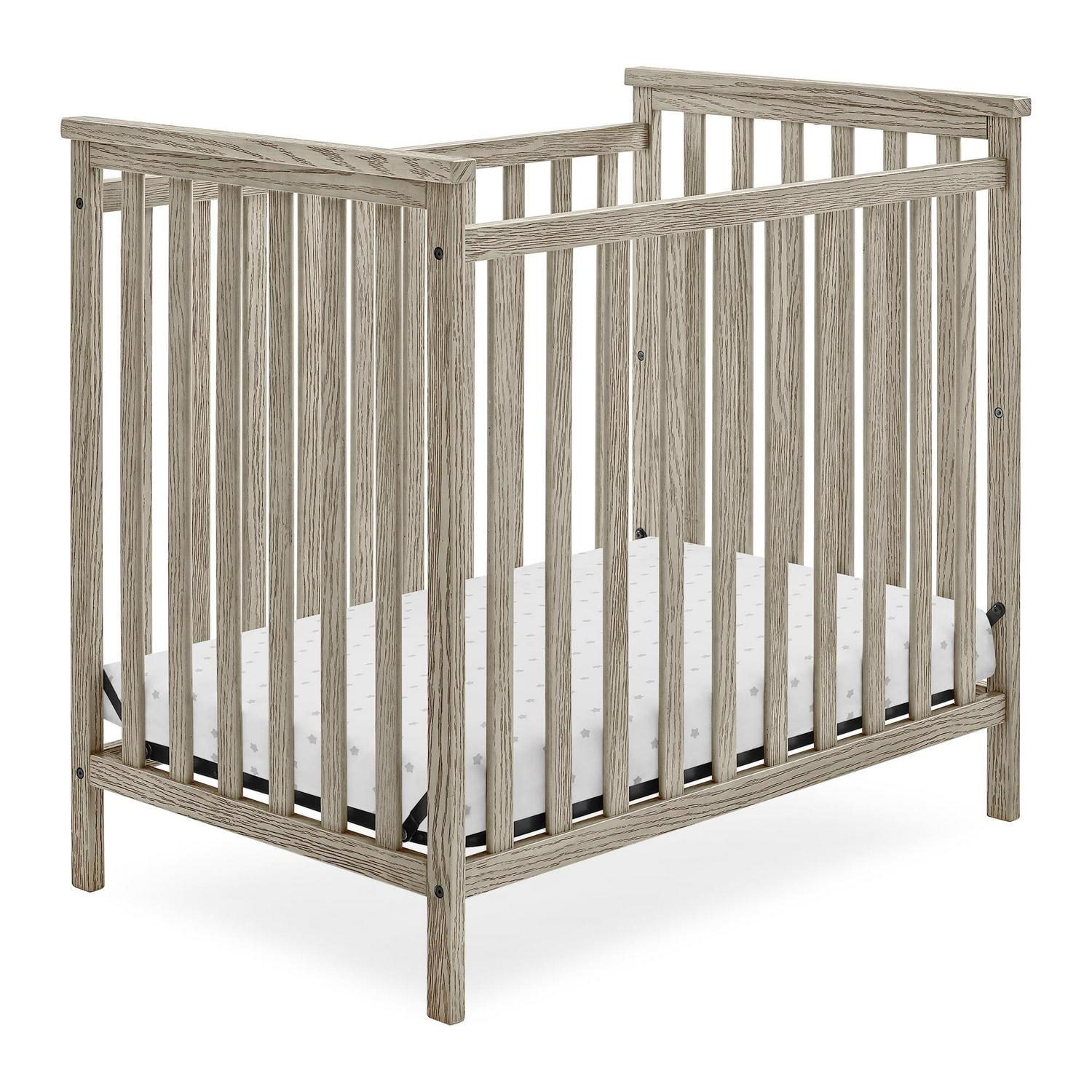 Delta Children Middleton Mini Baby Crib & Mattress, Textured Limestone