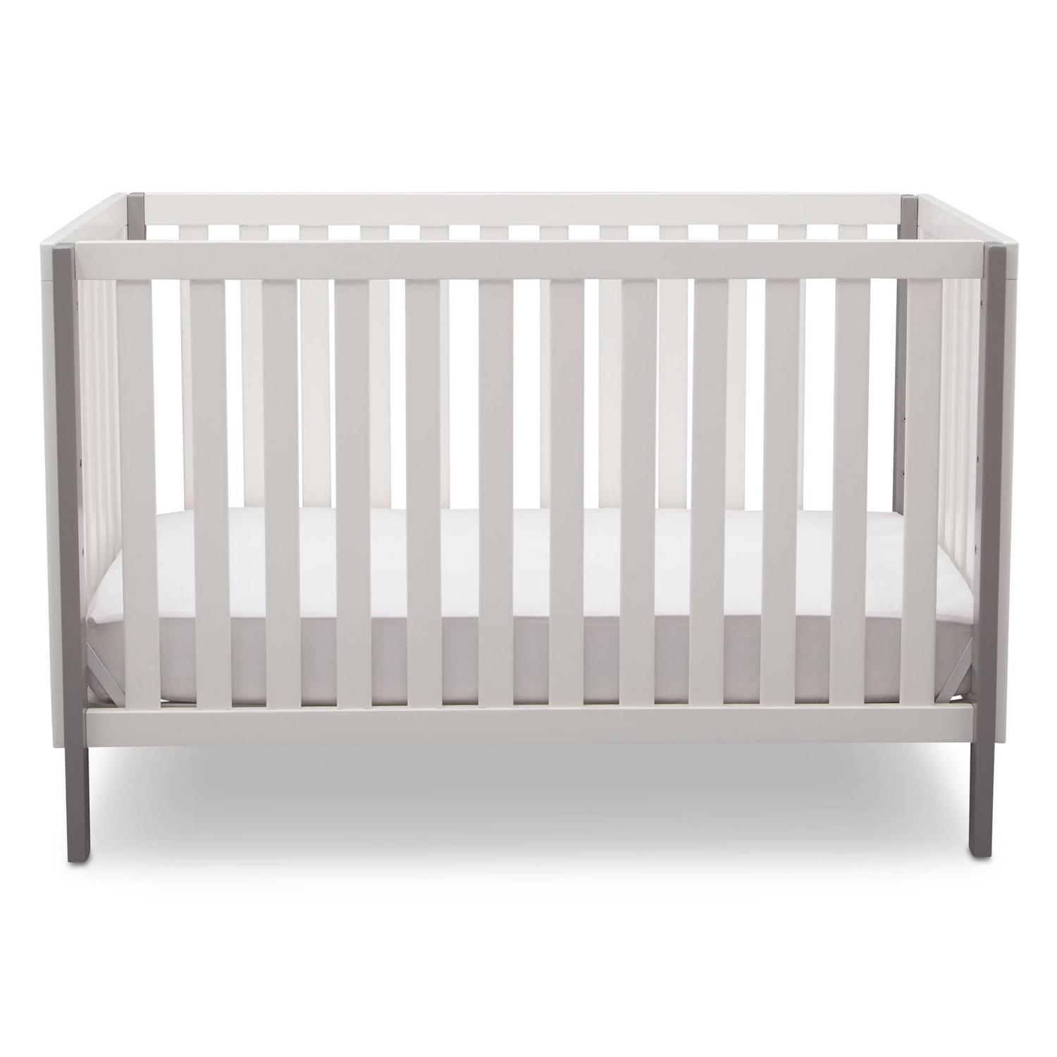 Delta Children Milo 3-in-1 Convertible Crib, Greenguard Gold Certified, Bianca White/Grey - Image 8