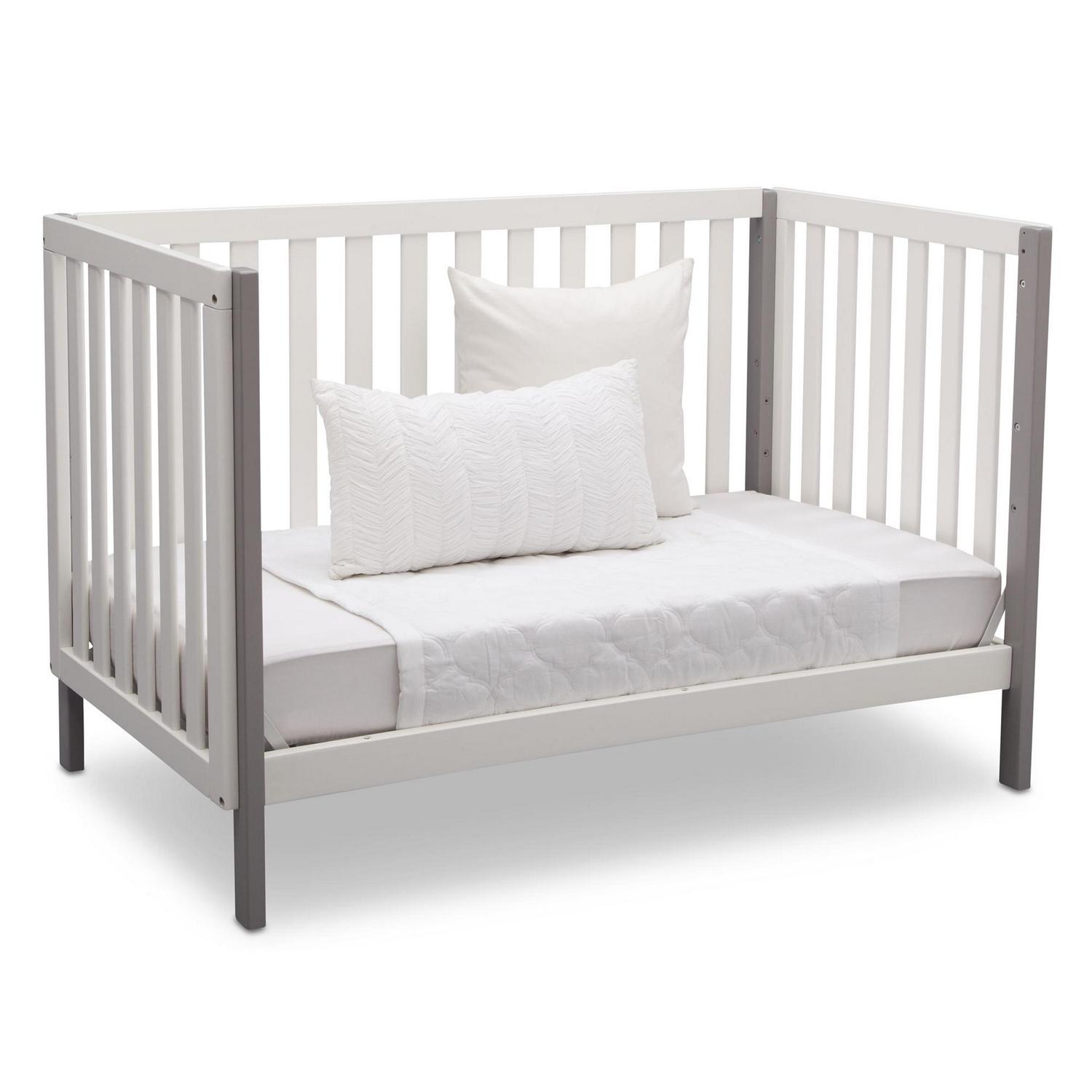 Delta Children Milo 3-in-1 Convertible Crib, Greenguard Gold Certified, Bianca White/Grey - Image 10