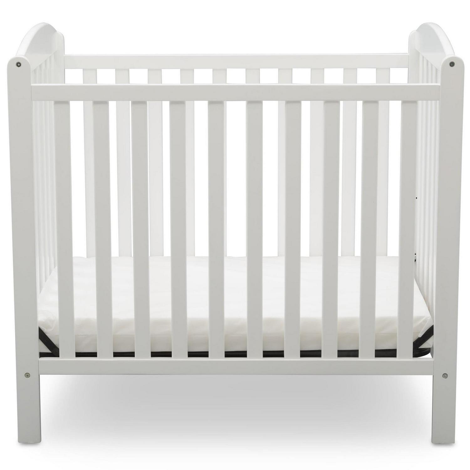 Delta Children NEW Gateway Mini Convertible Baby Crib with Mattress, Bianca White - Image 4