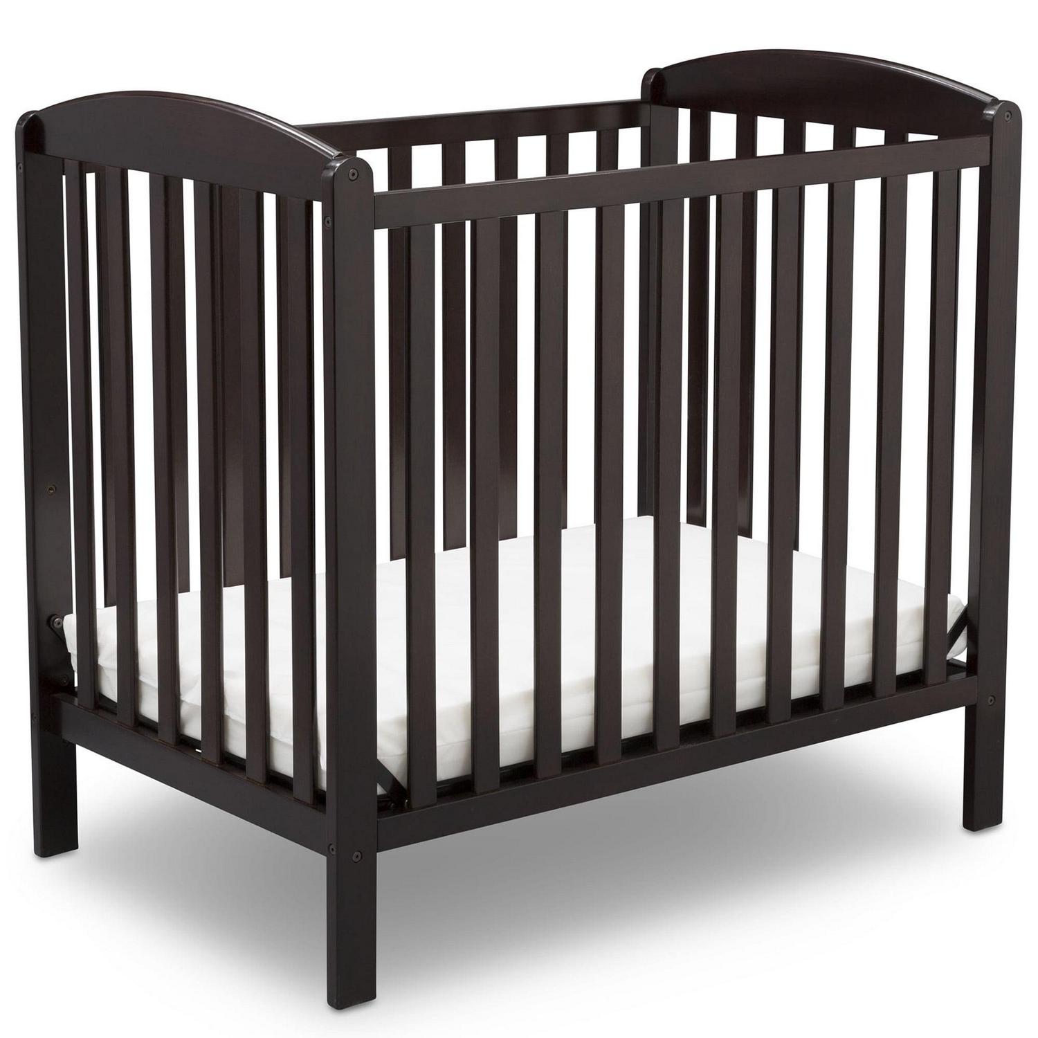 Delta Children NEW Gateway Mini Convertible Baby Crib with Mattress, Dark Chocolate