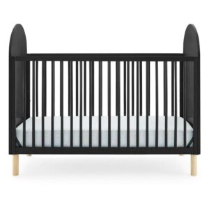 Delta Children Reese 4-in-1 Convertible Crib - Greenguard Gold Certified, Ebony/Natural