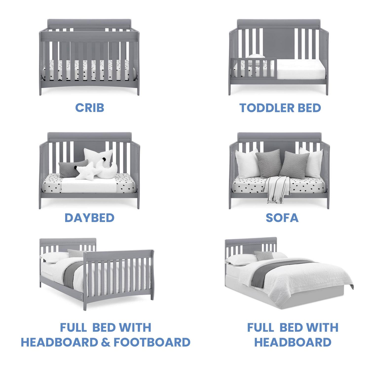 Delta Children Richmond 6-in-1 Convertible Baby Crib, Grey - Image 6