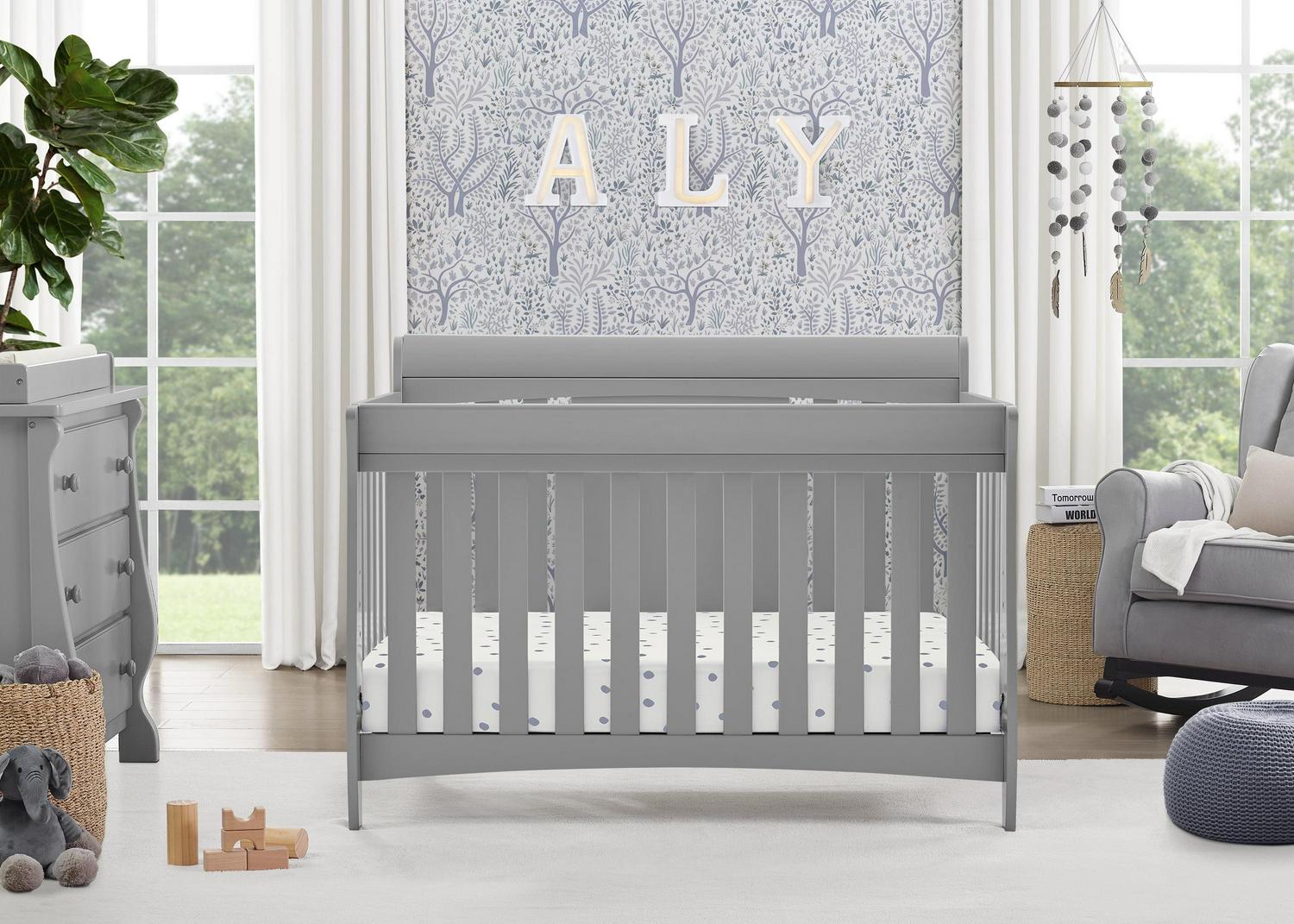 Delta Children Richmond 6-in-1 Convertible Baby Crib, Grey - Image 2