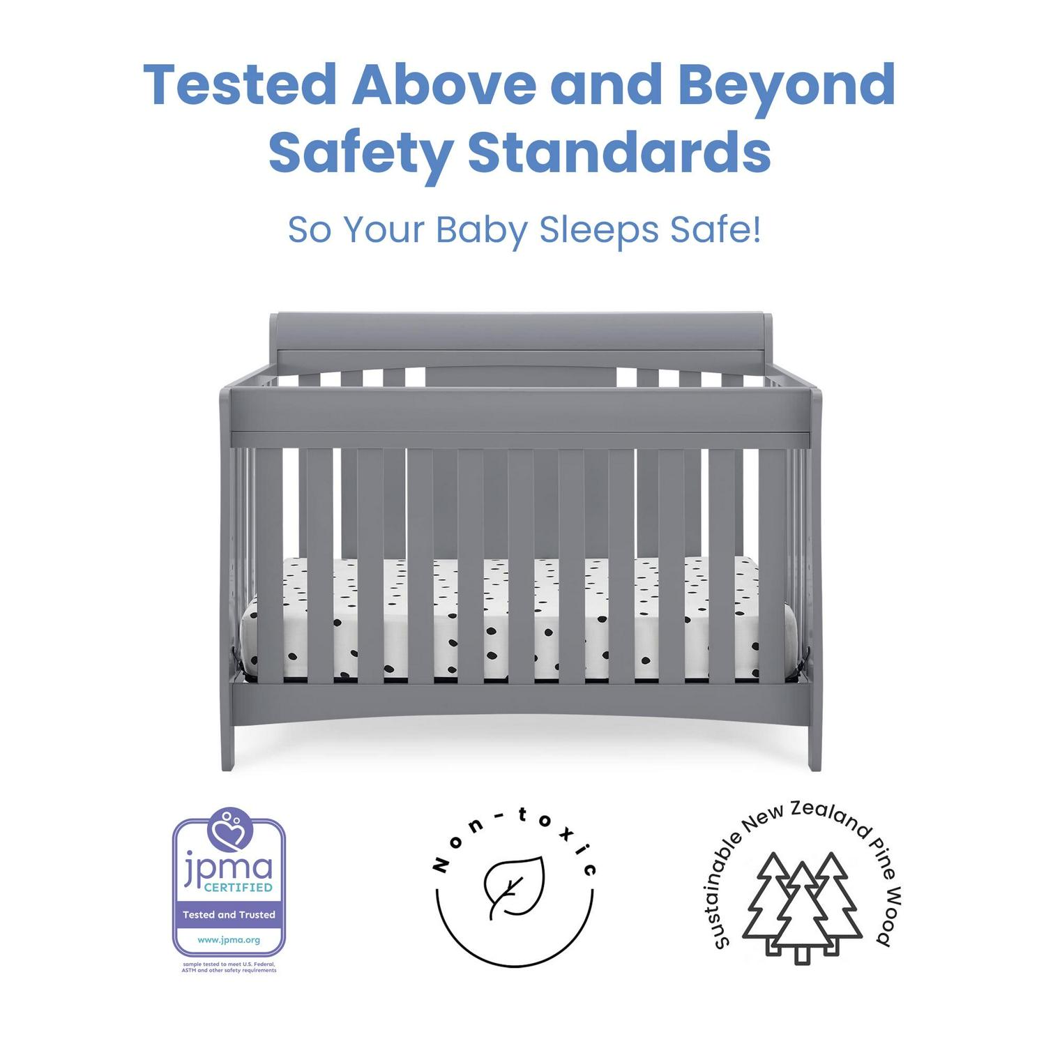 Delta Children Richmond 6-in-1 Convertible Baby Crib, Grey - Image 5