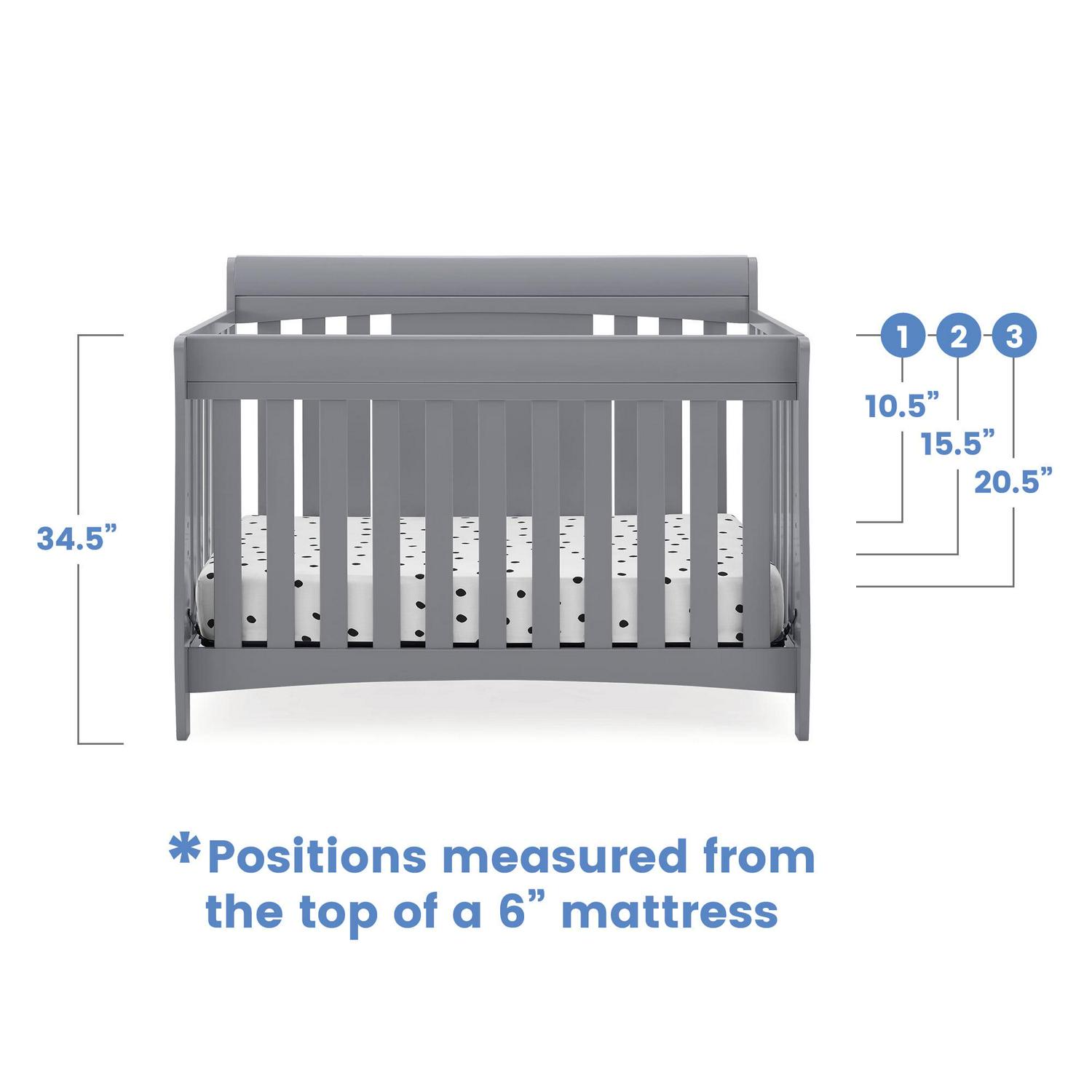 Delta Children Richmond 6-in-1 Convertible Baby Crib, Grey - Image 8