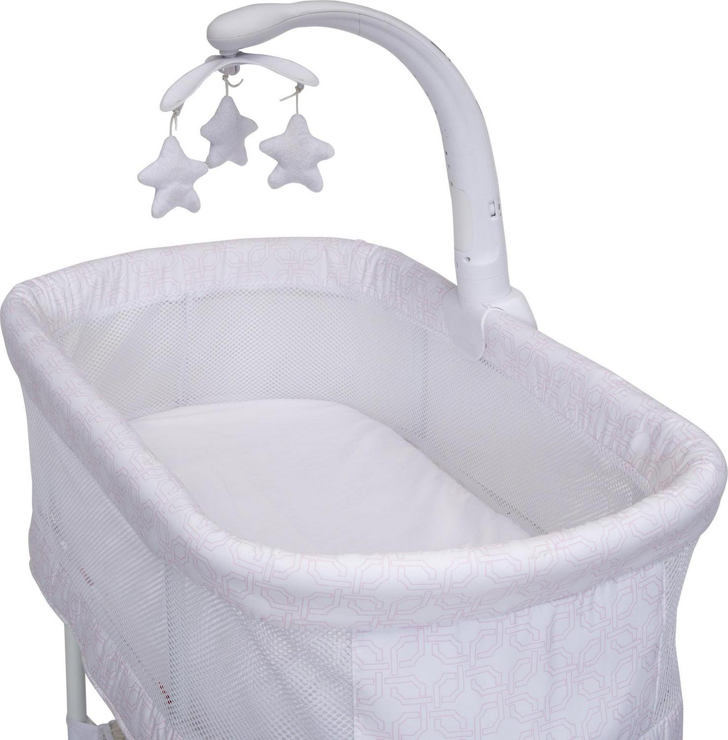 Delta Children SleepCool Rocking Bassinet with Airflow Mesh, Pink Fresco - Image 3