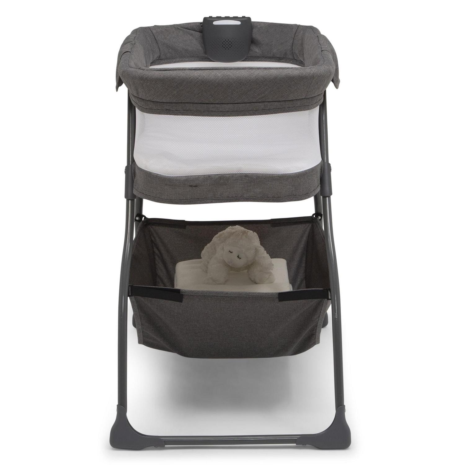 Delta Children TravelMate Compact Fold Bassinet - Features Lights, Sounds and Vibration, Grey Tweed - Image 12