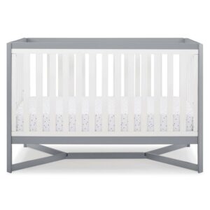 Delta Children Tribeca 4-in-1 Convertible Crib, Greenguard Gold Certified, White/Gray