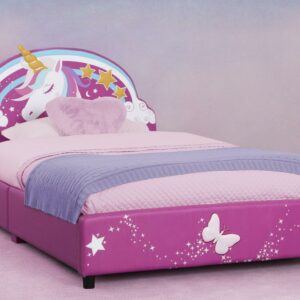Delta Children Unicorn Upholstered Twin Bed, Pink