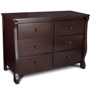 Delta Children Universal 6 Drawer Dresser, Greenguard Gold Certified, Espresso Cherry