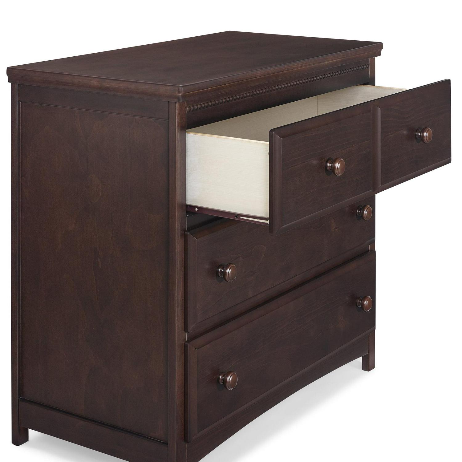 Delta Children Waverly 3 Drawer Dresser with Changing Top, Walnut Espresso - Image 2