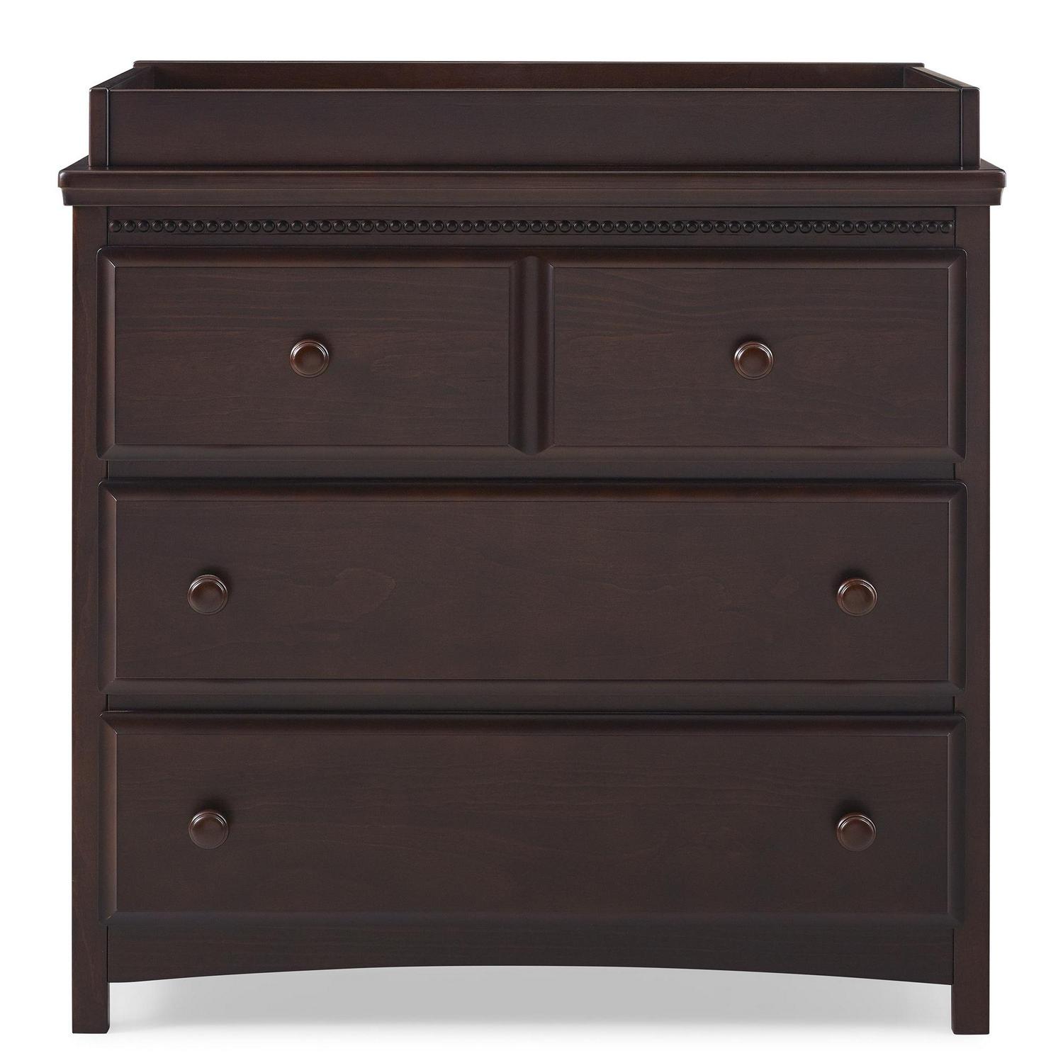 Delta Children Waverly 3 Drawer Dresser with Changing Top, Walnut Espresso - Image 4