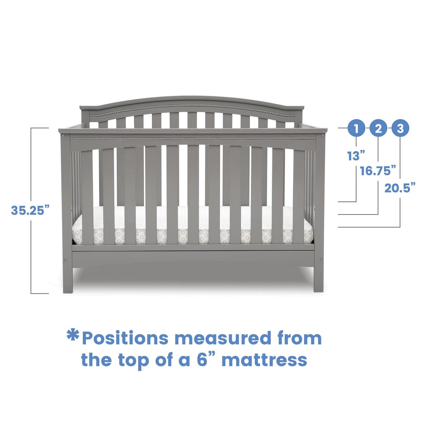 Delta Children Waverly 6-in-1 Convertible Baby Crib, Grey - Image 5