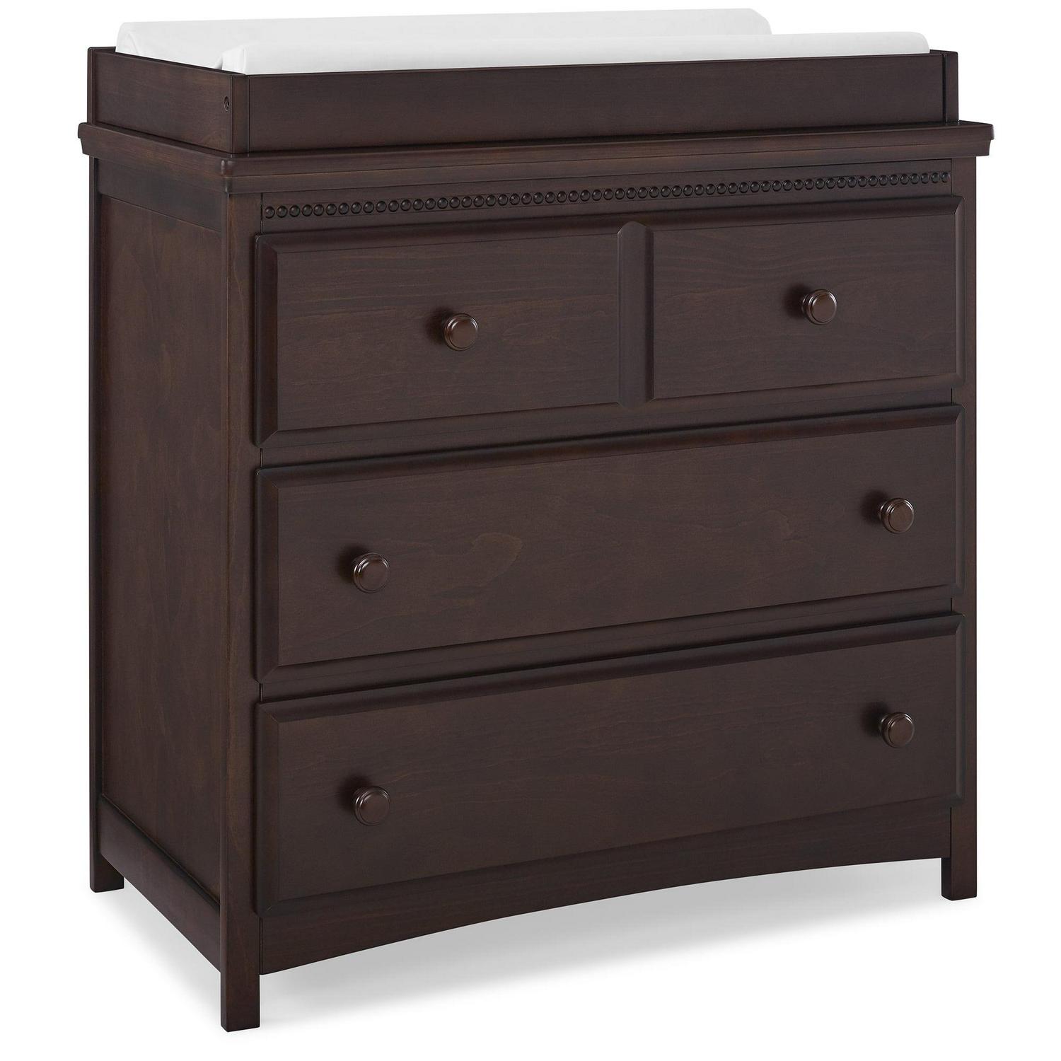 Delta Children Waverly 3 Drawer Dresser with Changing Top, Walnut Espresso - Image 3