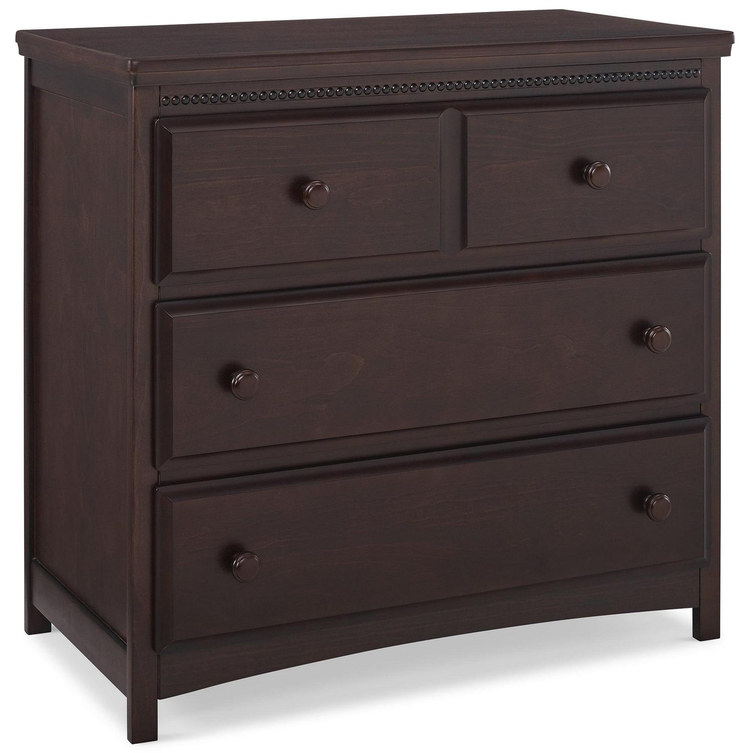 Delta Children Waverly 3 Drawer Dresser with Changing Top, Walnut Espresso